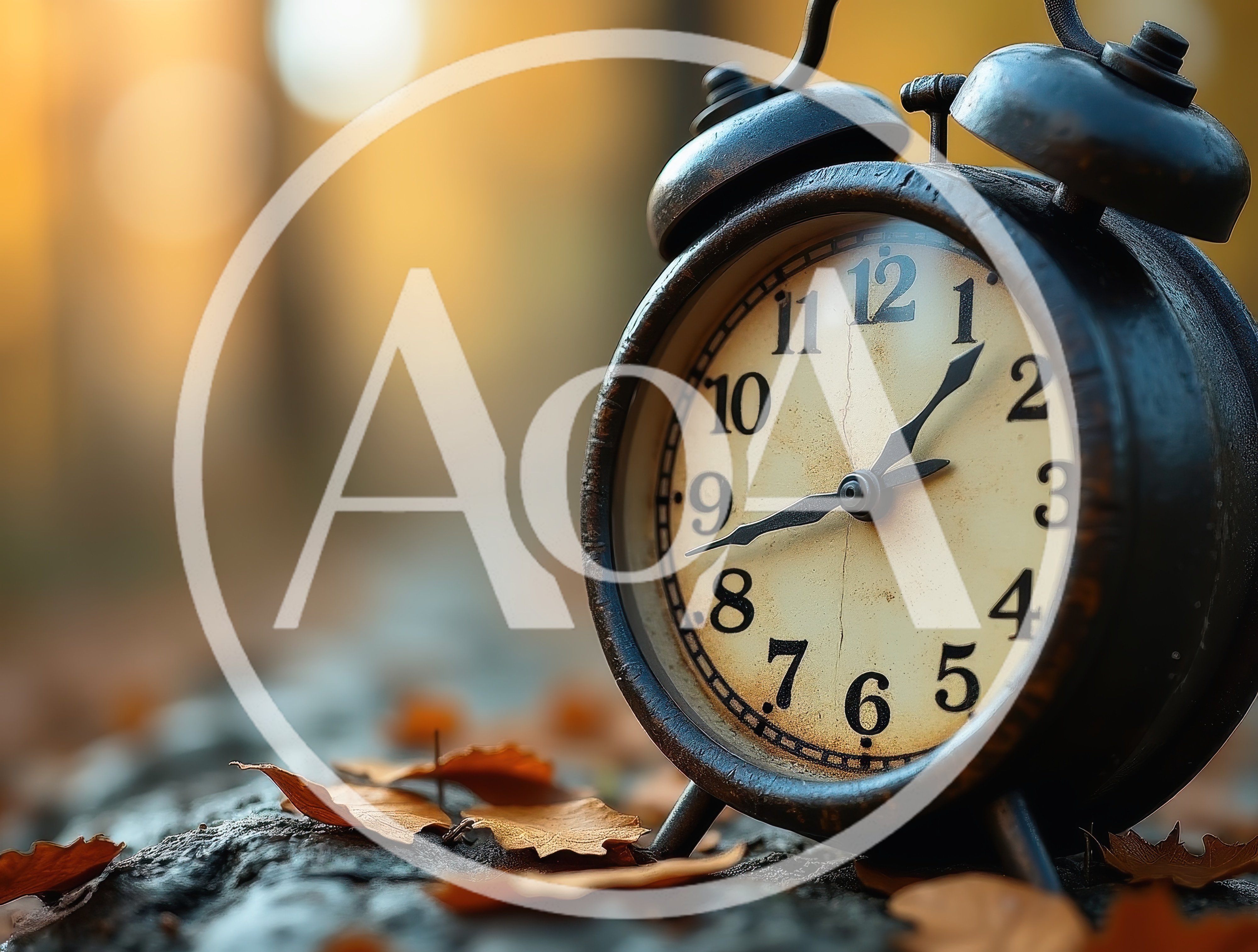 Vintage Alarm Clock Resting On Forest Floor