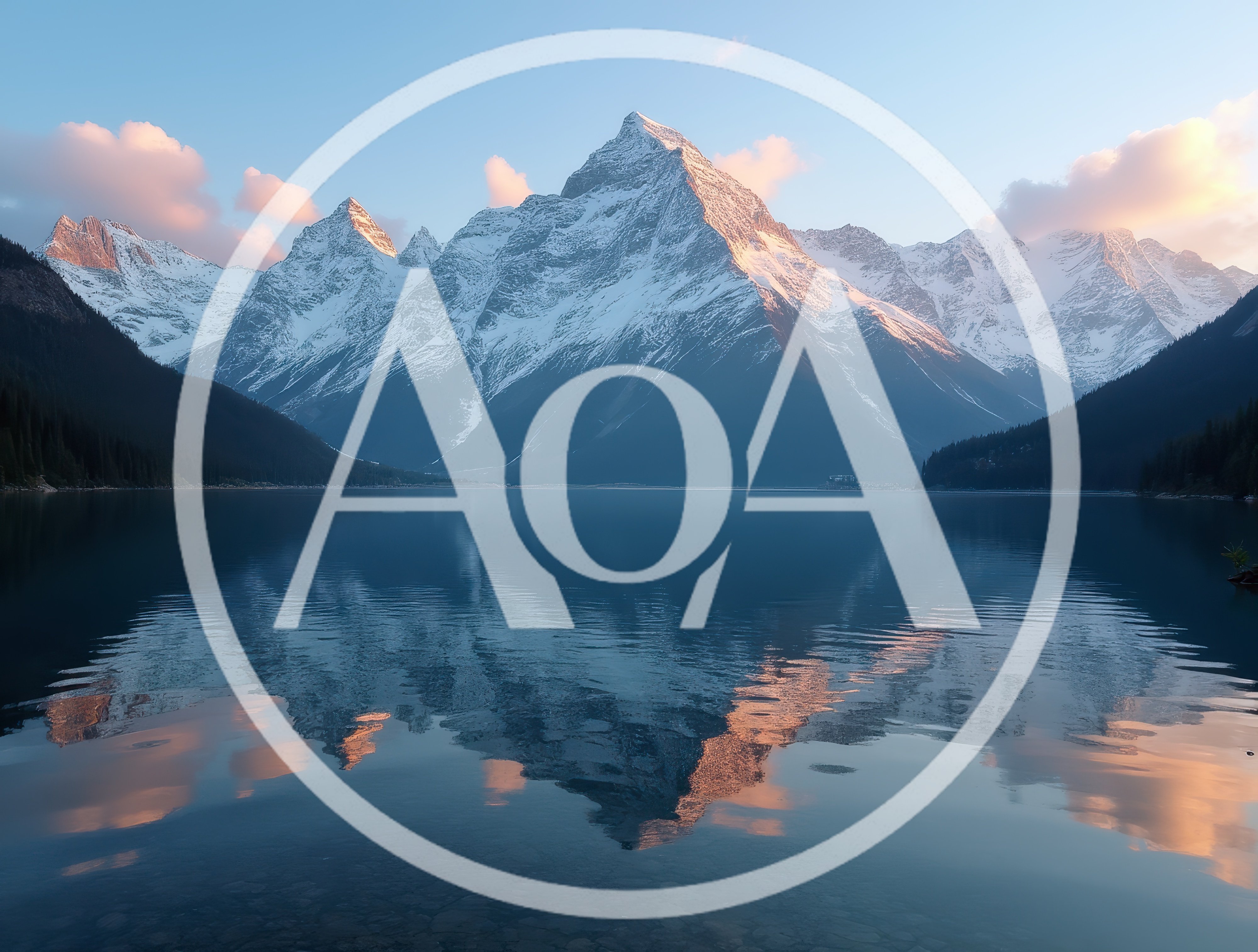 Majestic Snowy Mountain Peaks Reflected In Calm Lake
