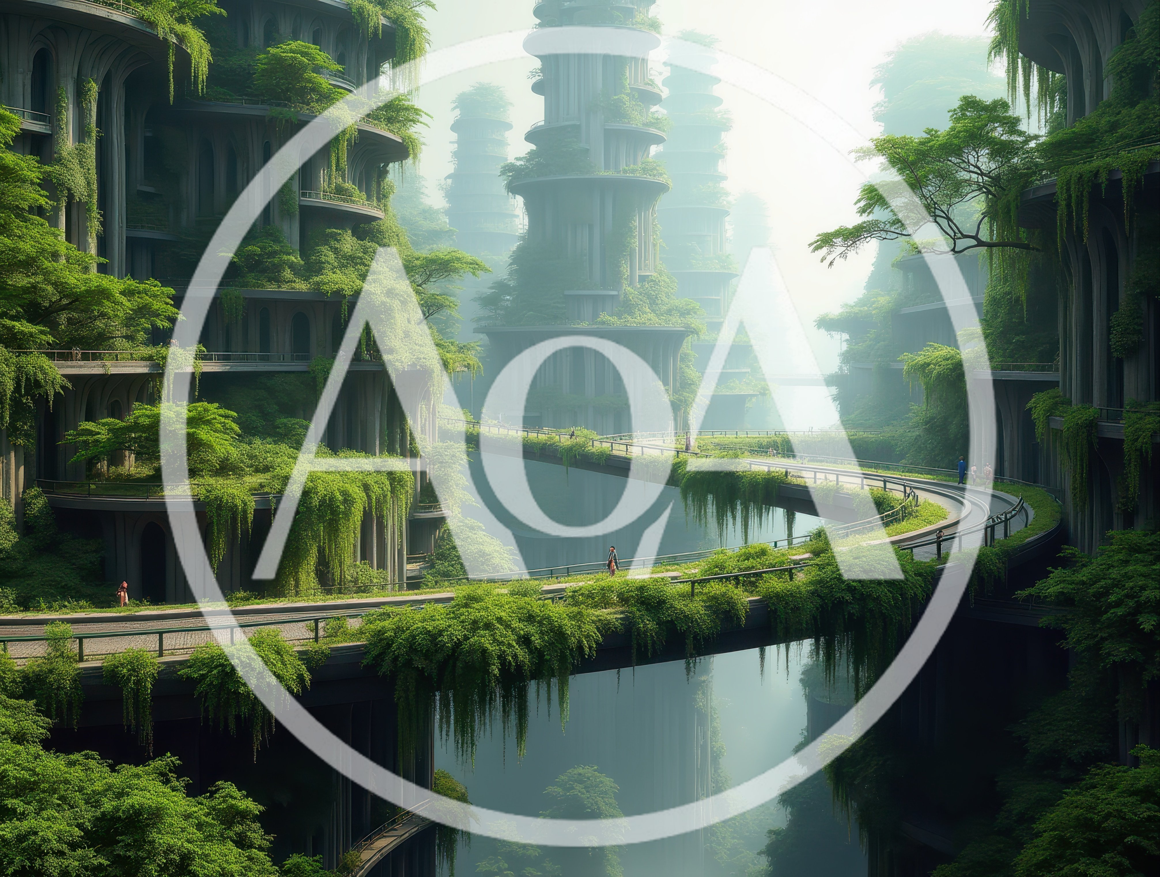 Futuristic Solarpunk City With Lush Vertical Gardens