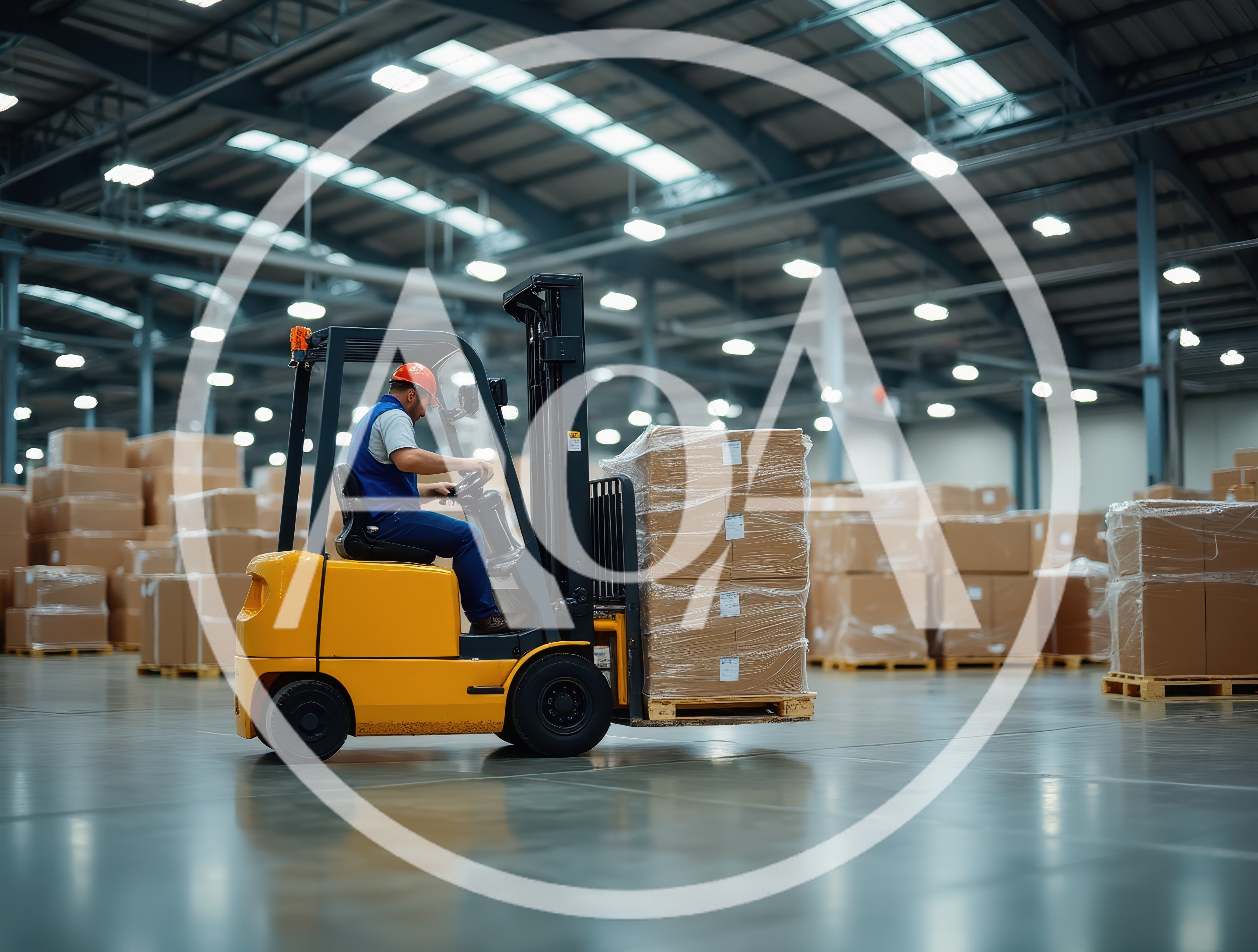 Warehouse Worker Operating A Forklift In A Distribution Center