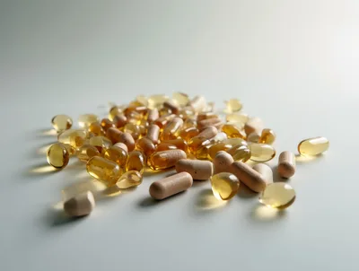 Assorted Dietary Supplements and Vitamin Capsules