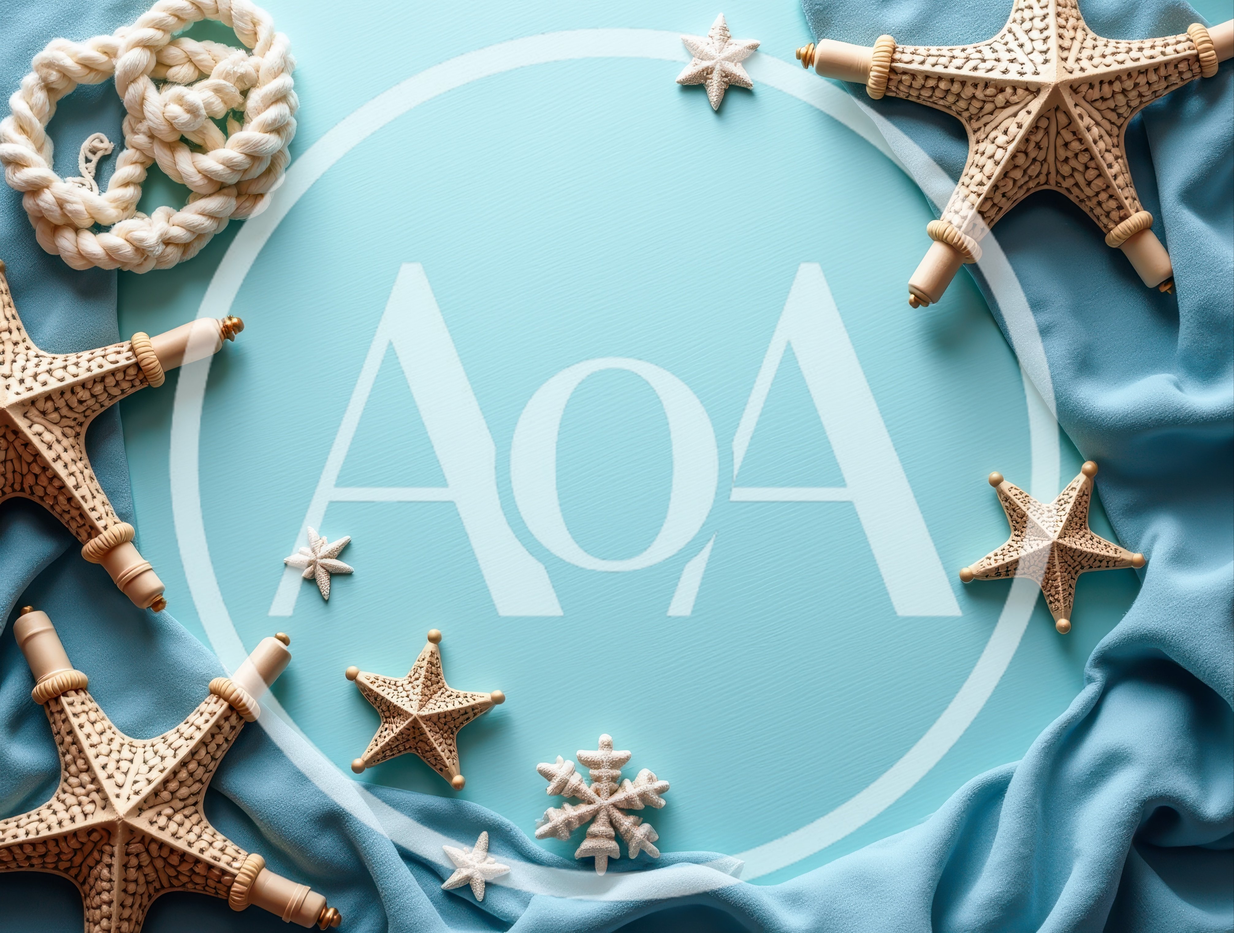 Coastal Themed Flat Lay With Starfish And Rope