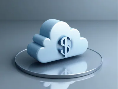 3D Cloud Icon With Dollar Sign Symbol