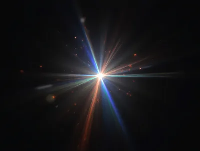Abstract Light Burst With Radiant Lens Flare