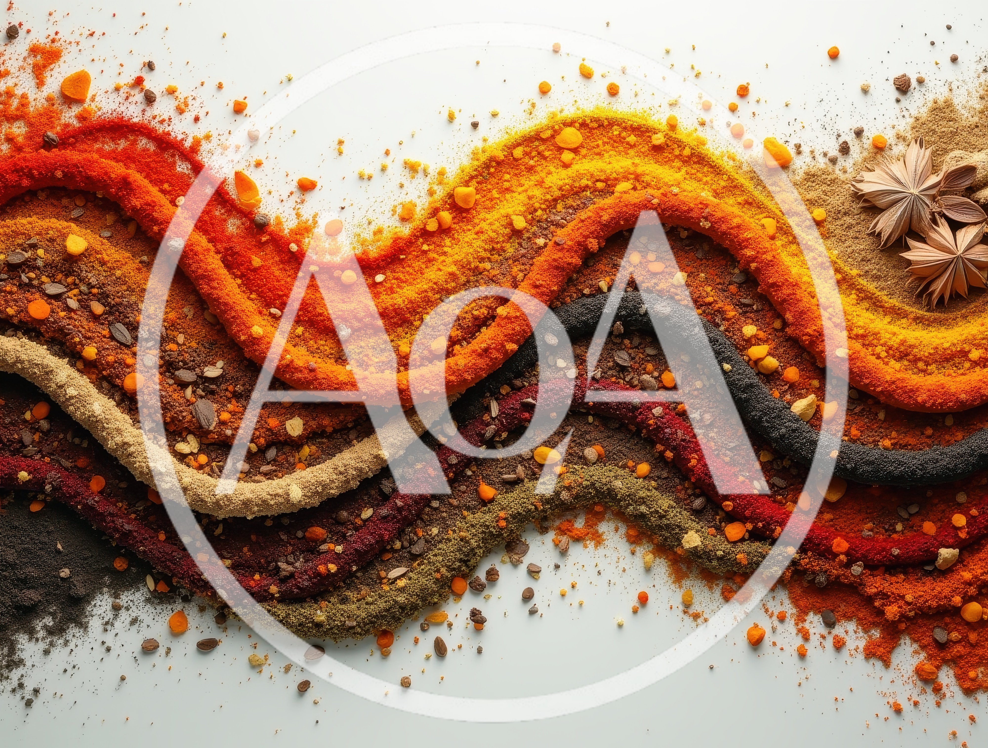 Colorful Spices Arranged In Wavy Lines