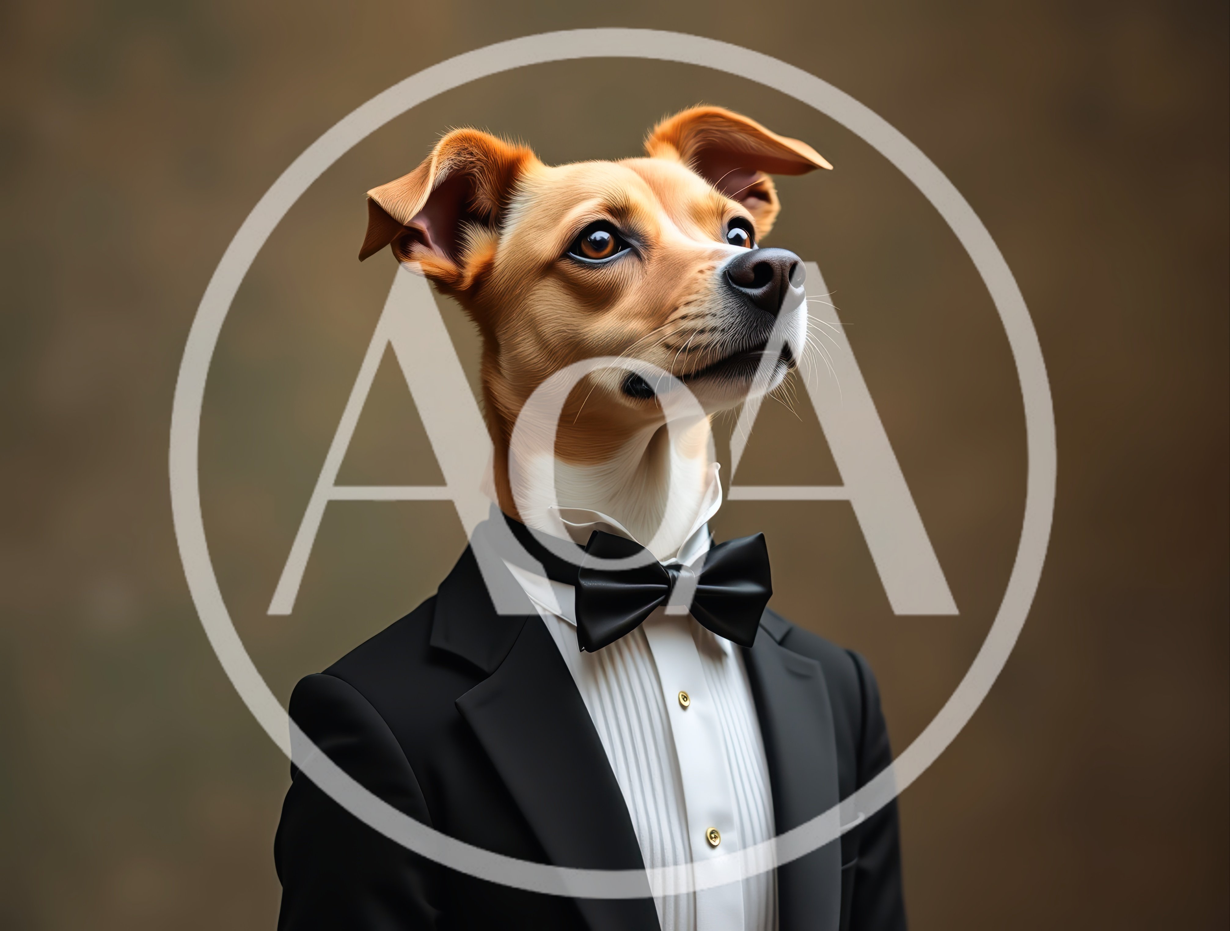 Portrait Of A Dapper Dog In A Tuxedo