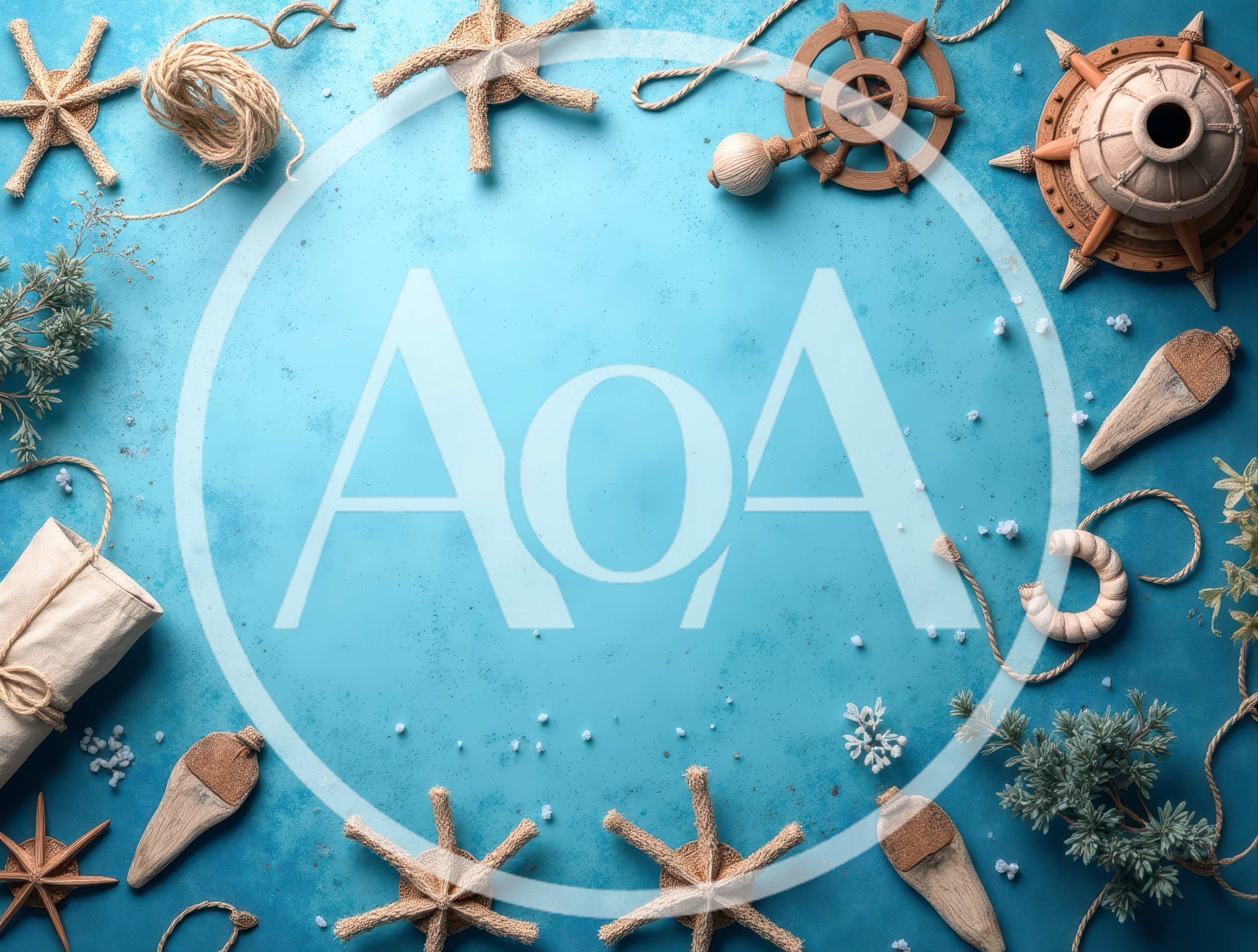 Nautical Themed Flat Lay With Sea Decorations