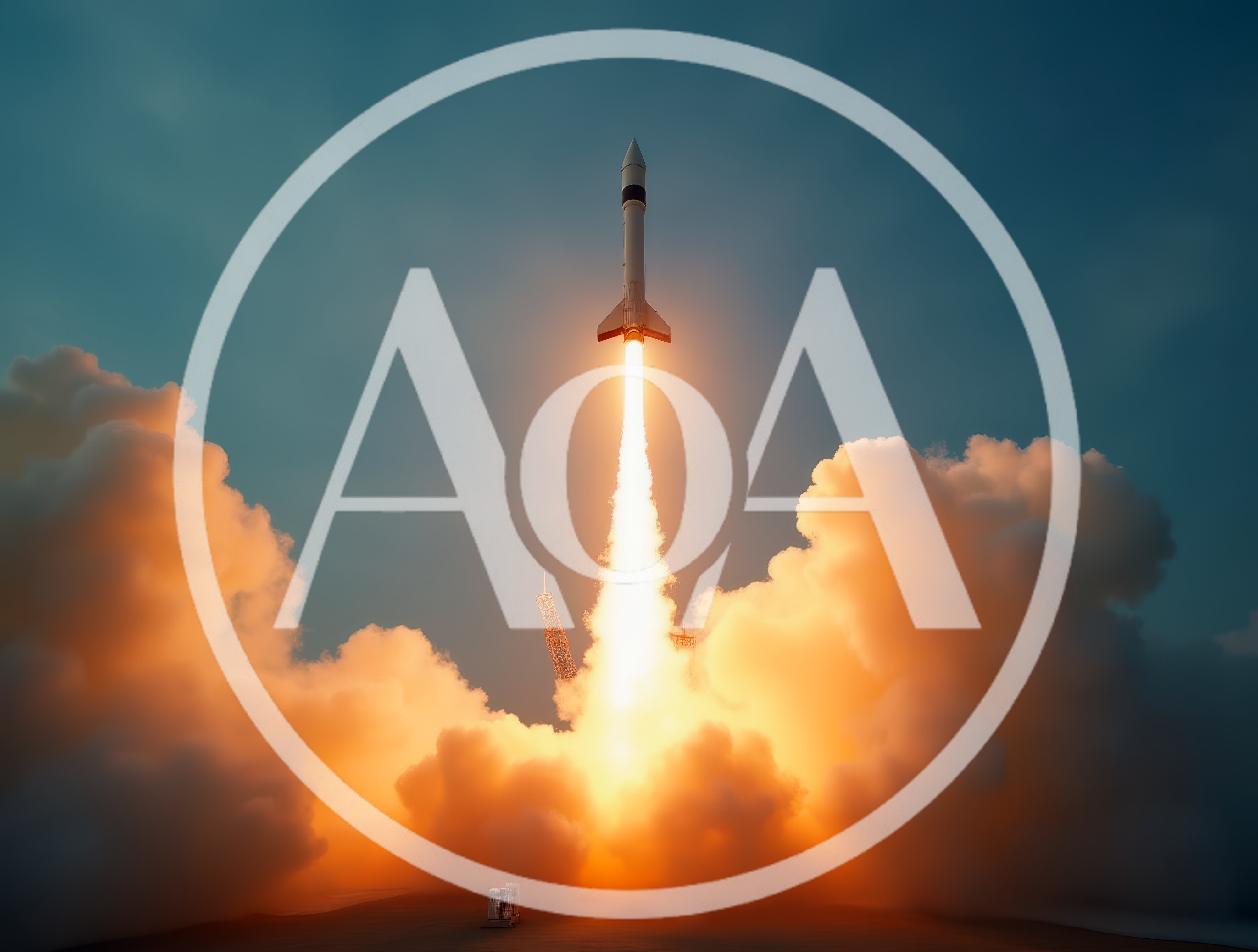 Space Rocket Launching Into The Sky