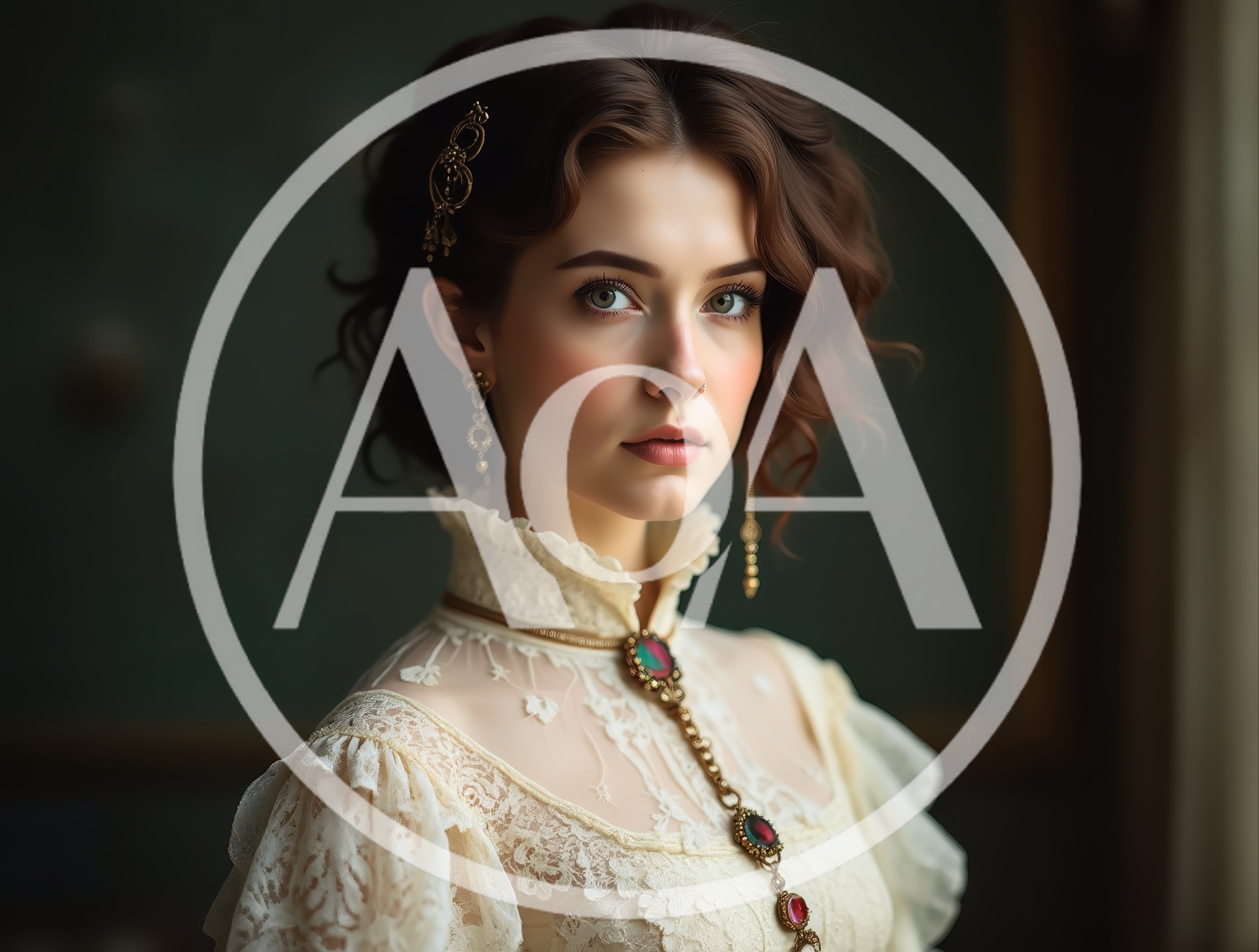 Portrait Of A Young Woman In Victorian Style Clothing