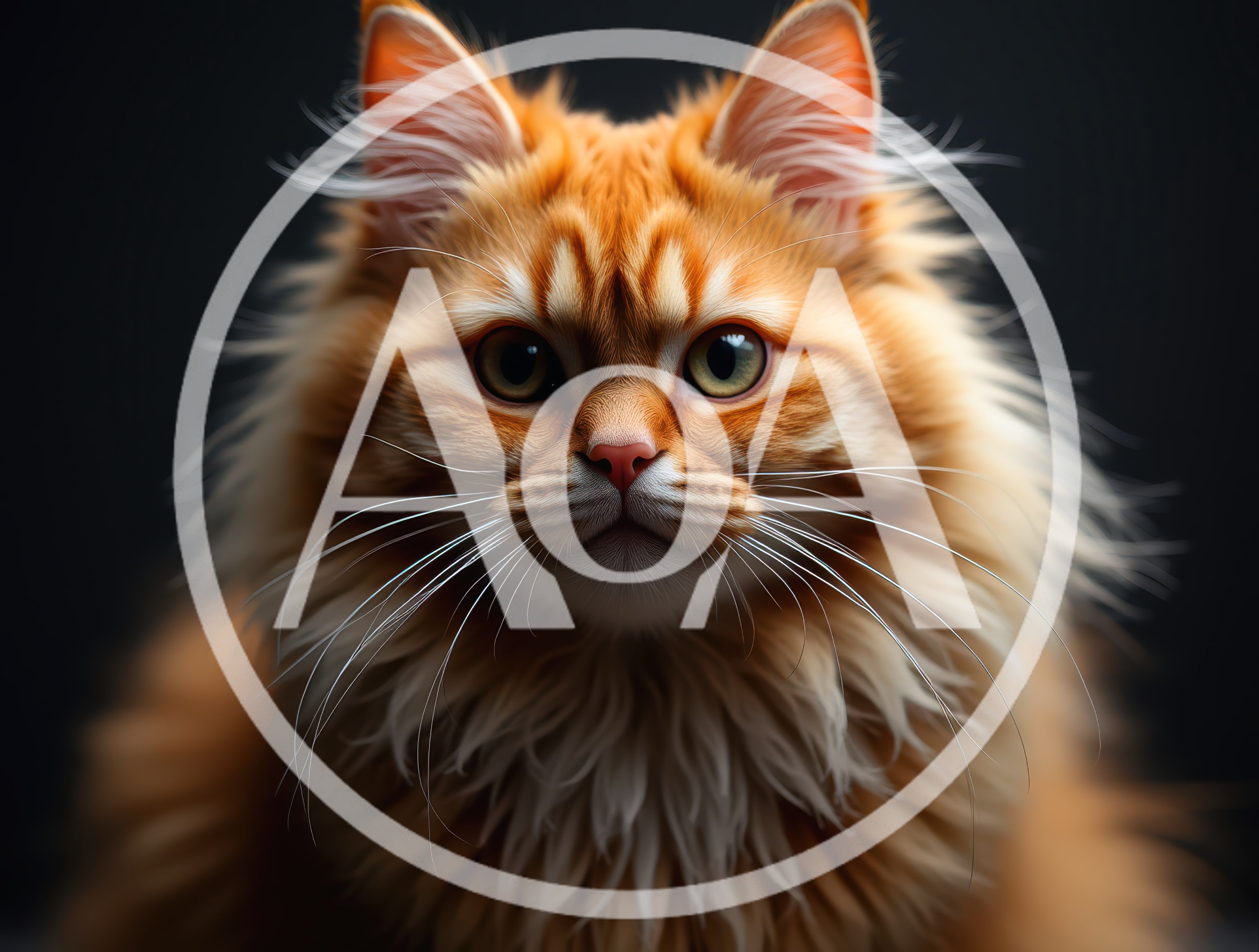 Portrait Of A Fluffy Orange Maine Coon Cat