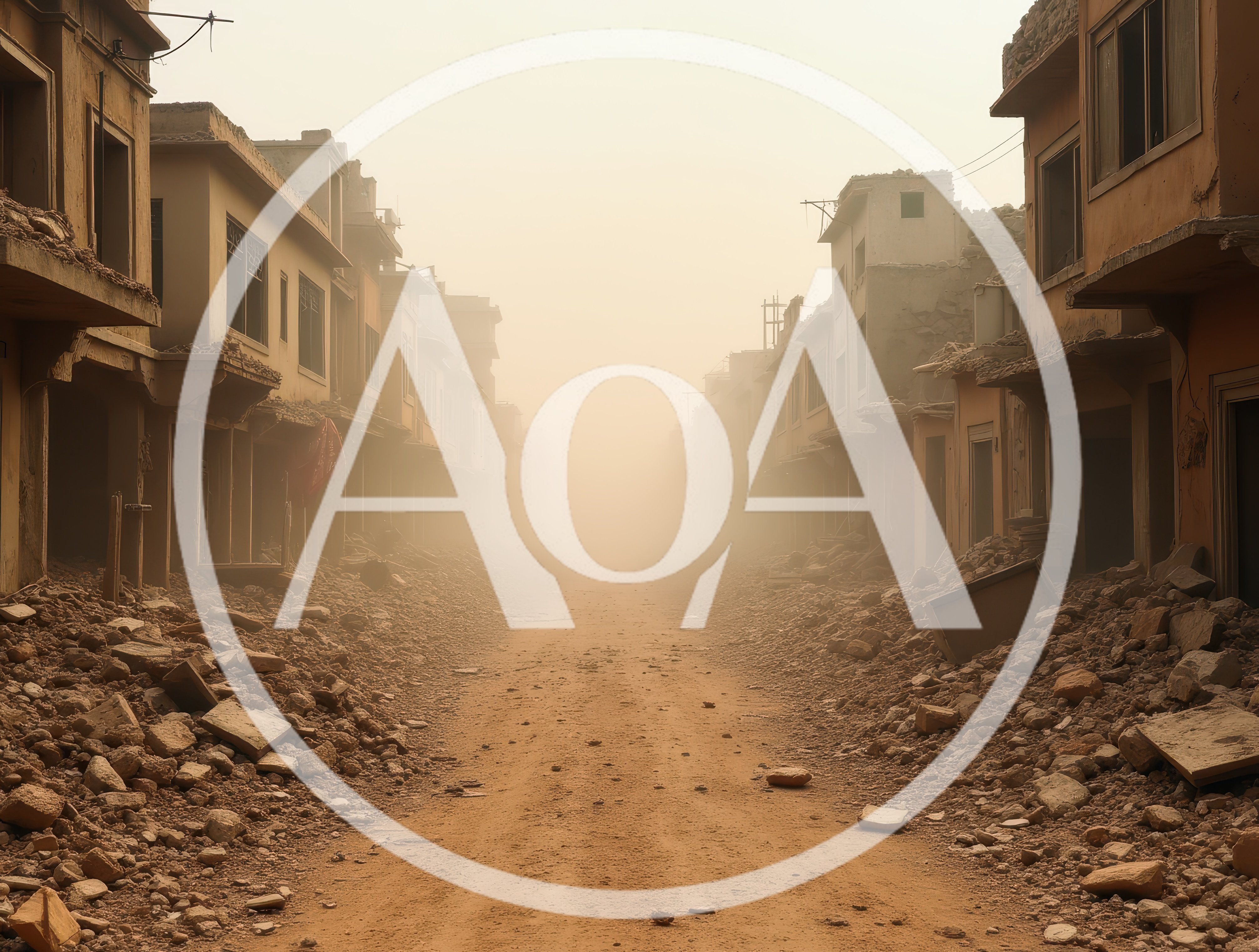 Desolate Street Scene In A War Torn City