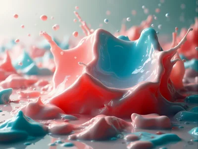 Abstract Pink and Blue Liquid Paint Splash