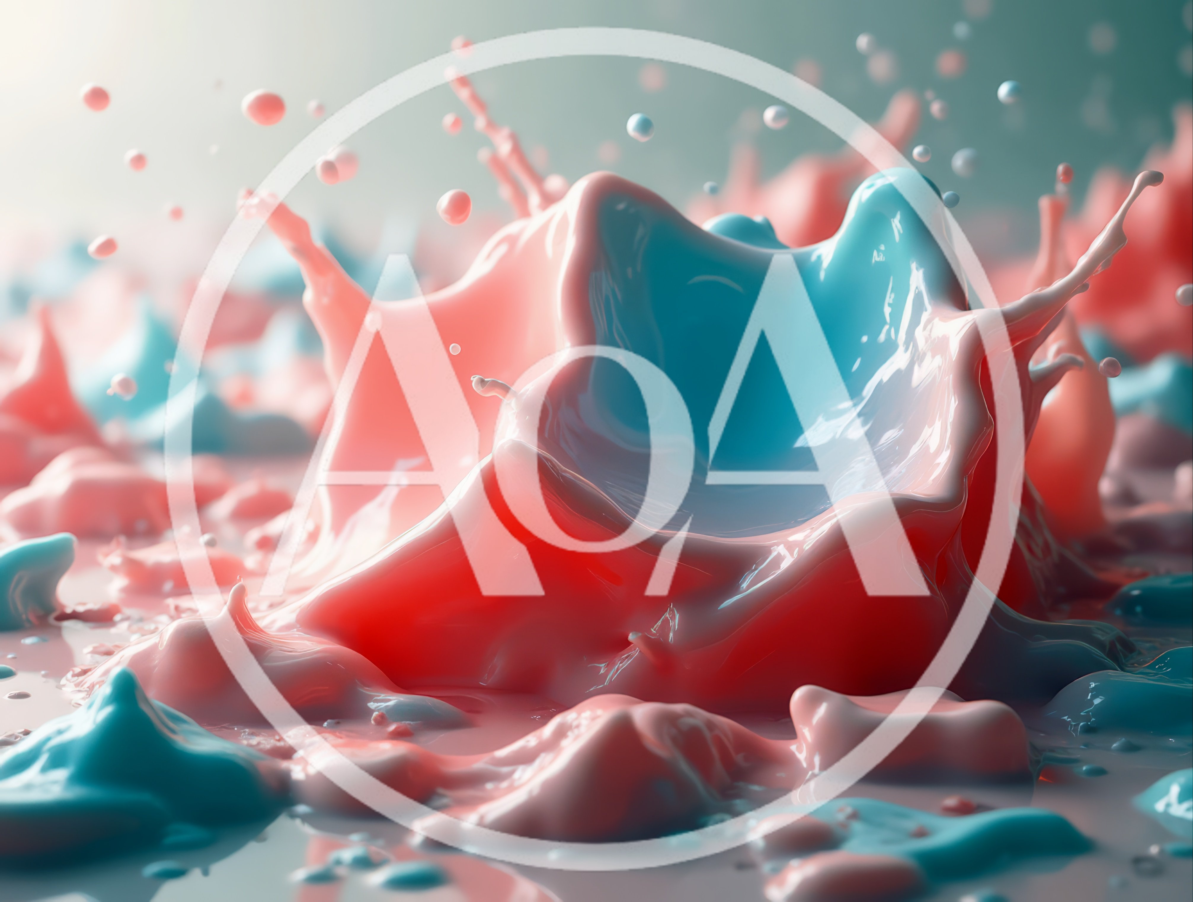 Abstract Pink and Blue Liquid Paint Splash