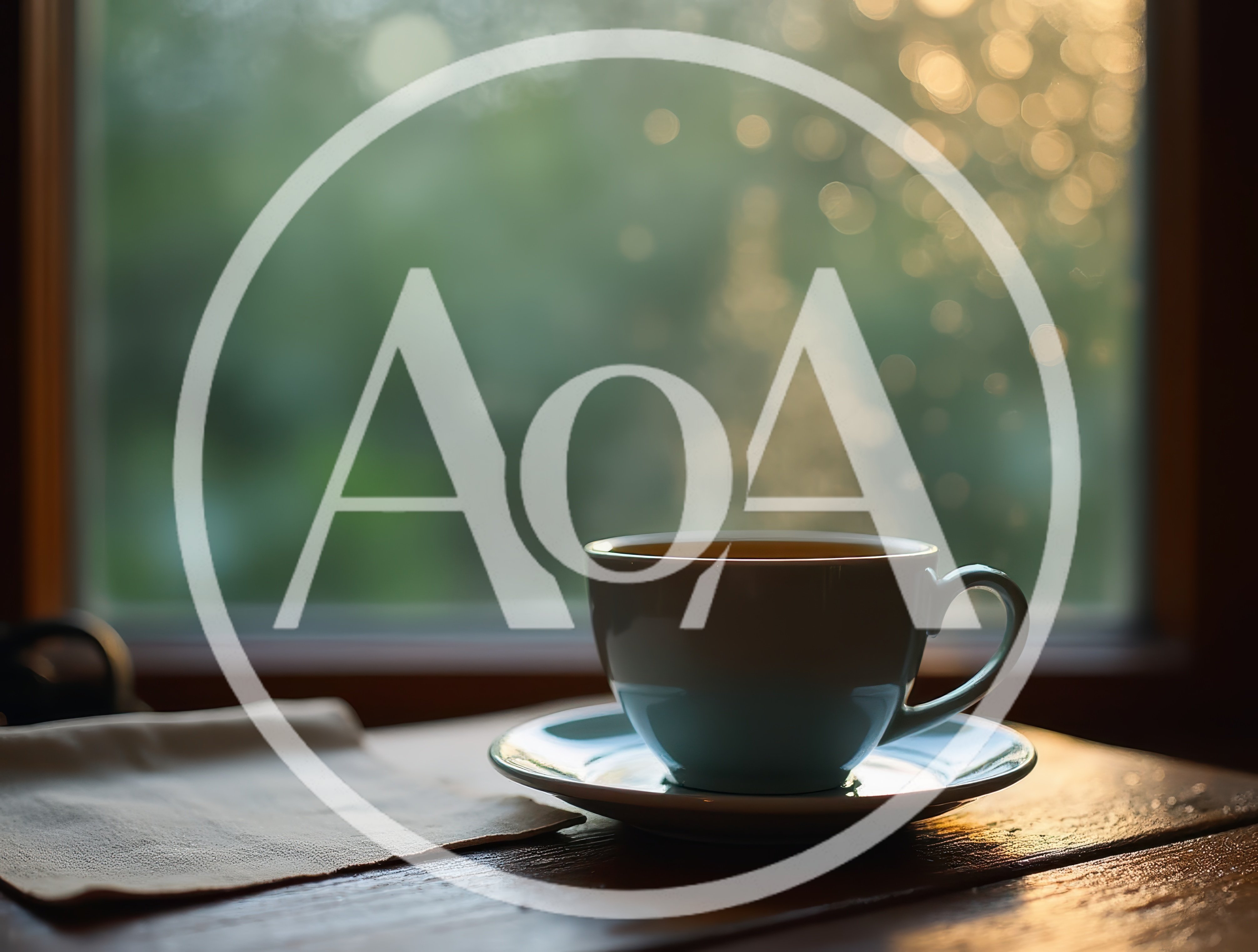 Steaming Cup Of Coffee On A Rainy Window Sill