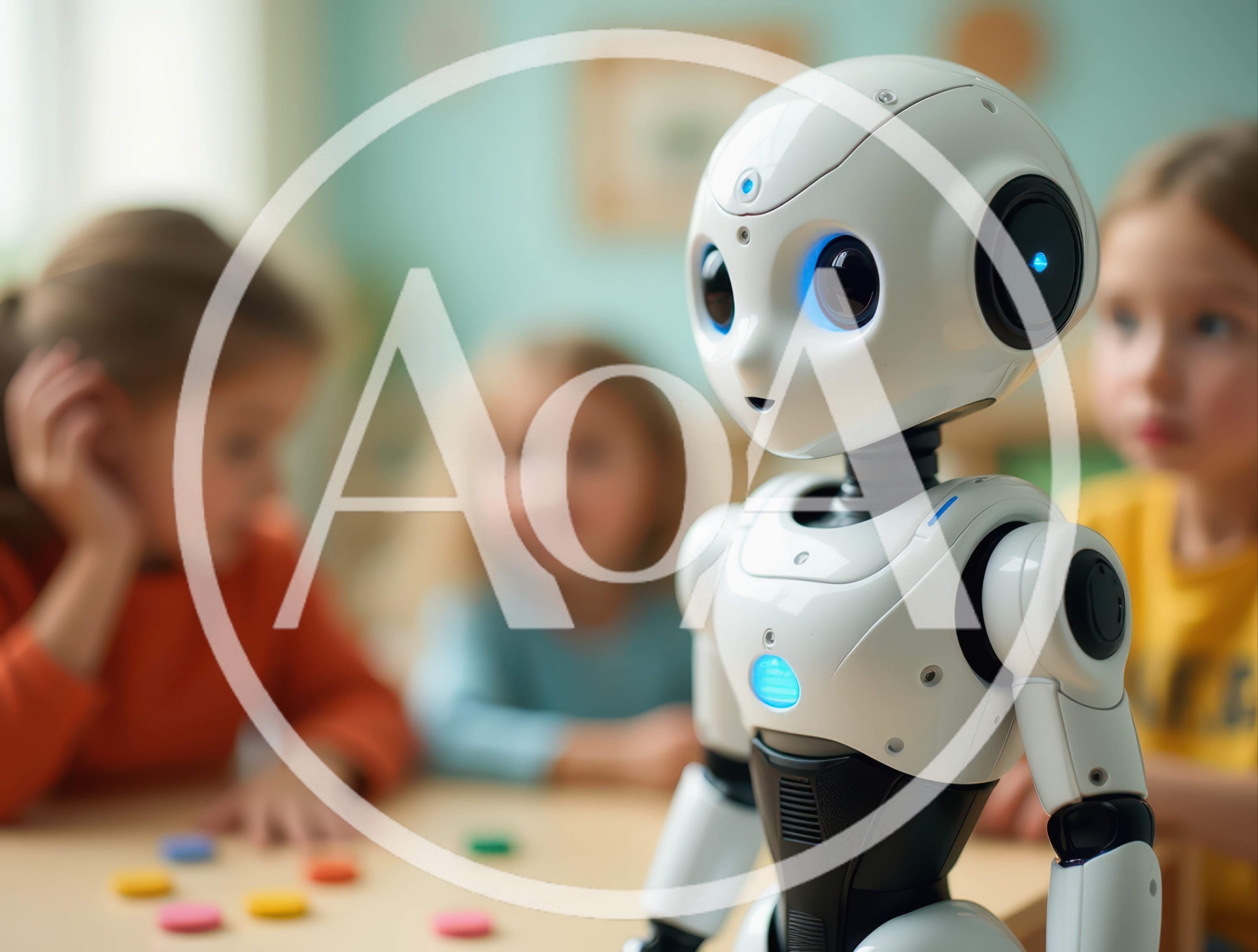 Humanoid Robot Interacting With Children In A Classroom