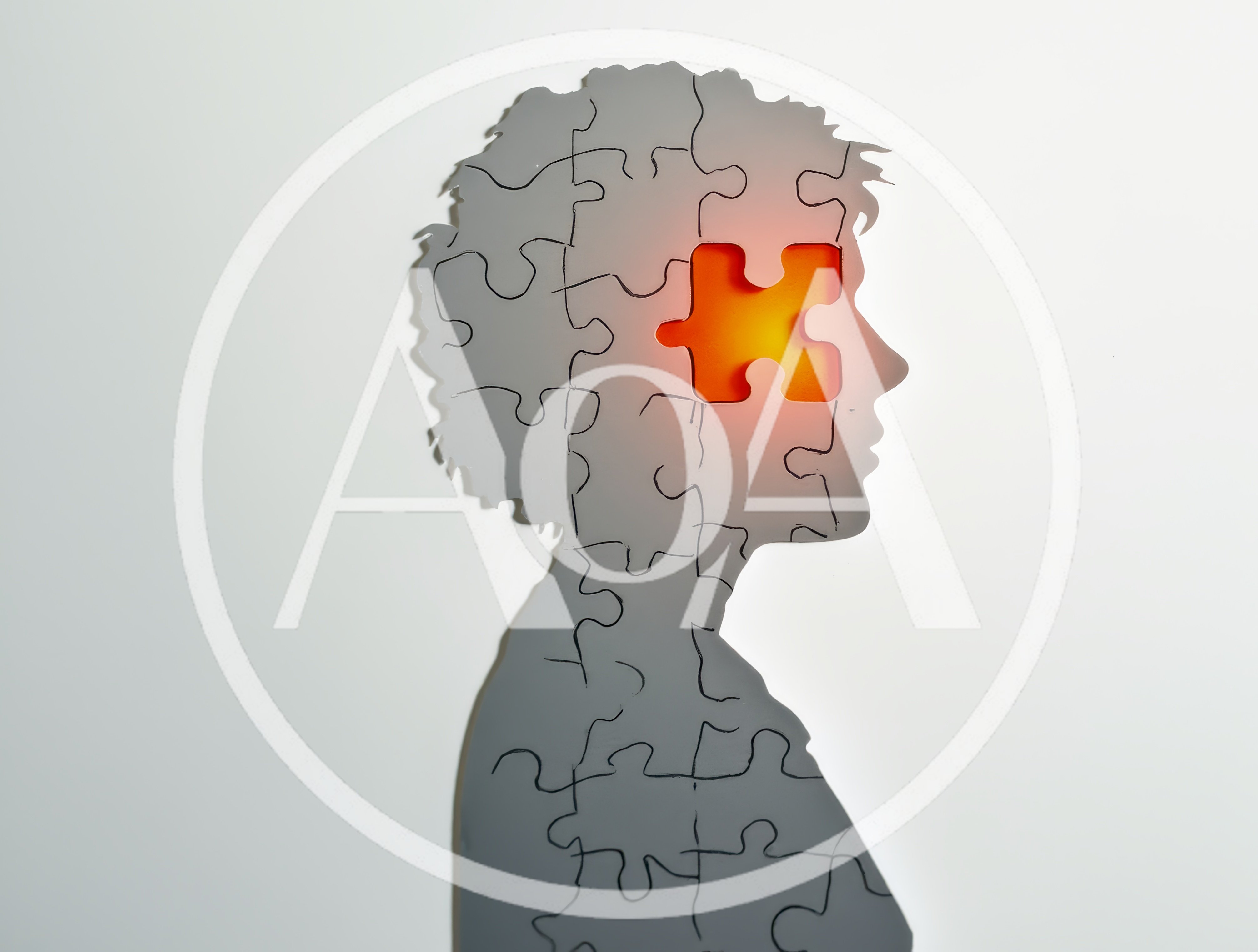 Puzzle Piece Silhouette Representing Mental Health Concept