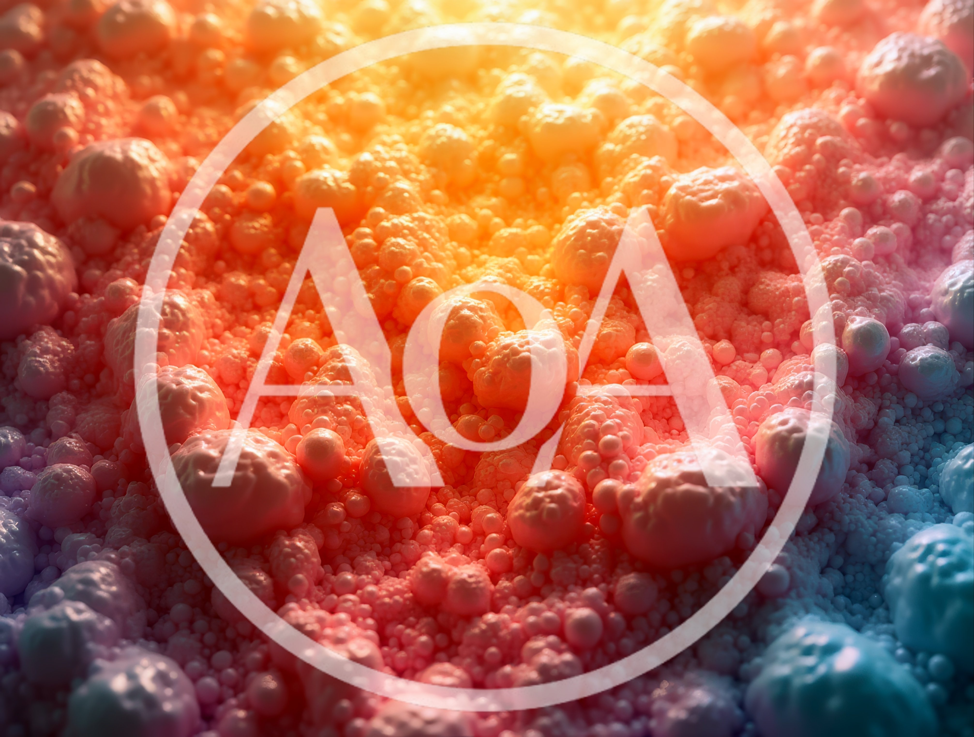 Abstract Macro View Of Colorful Spherical Particles