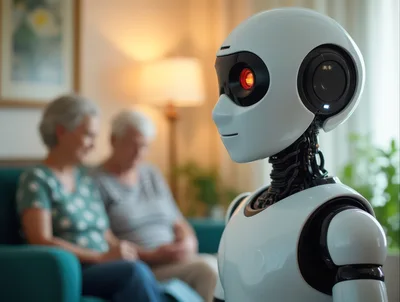 Advanced Humanoid Robot Interacting With Elderly Couple