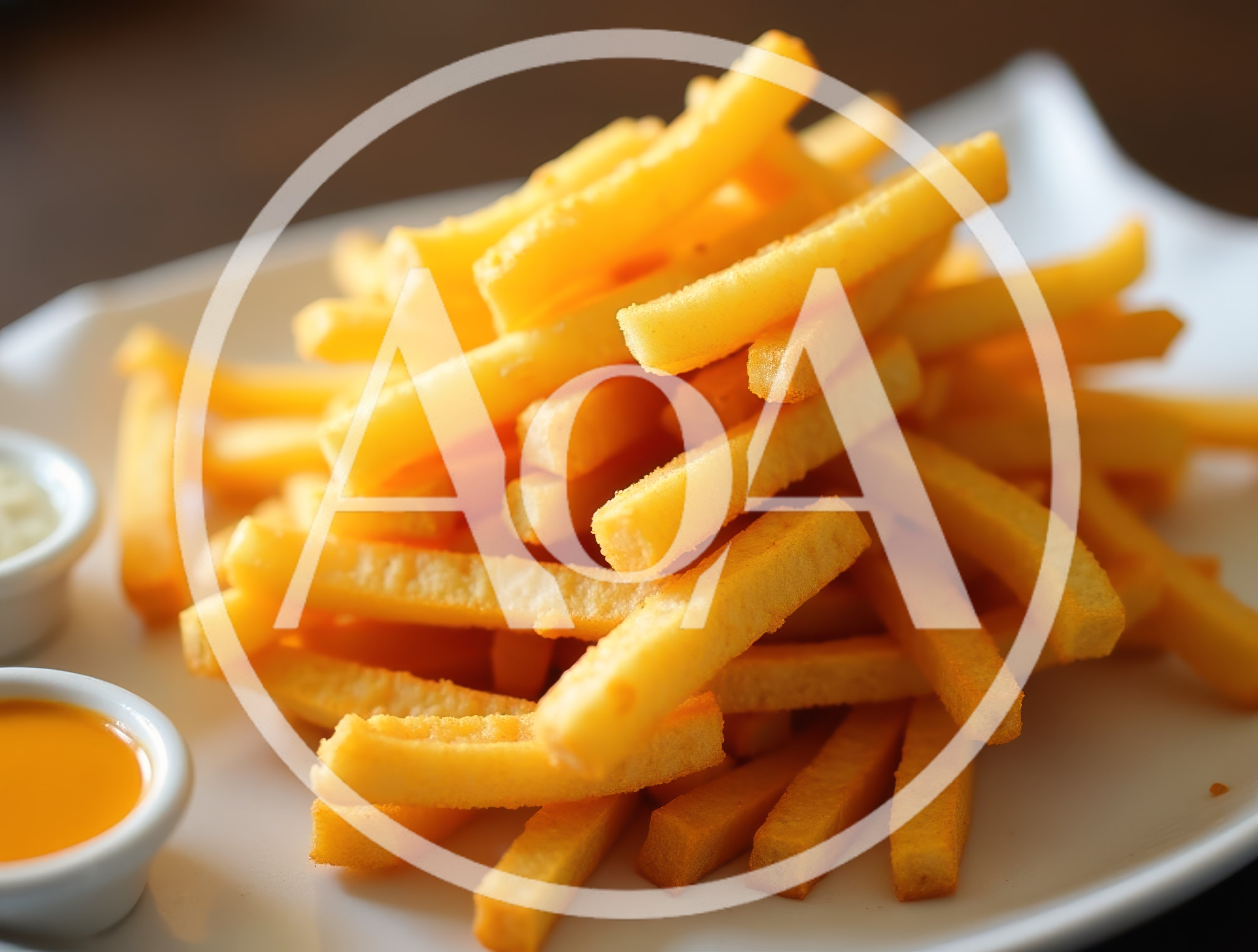 Golden Crispy French Fries With Dipping Sauces