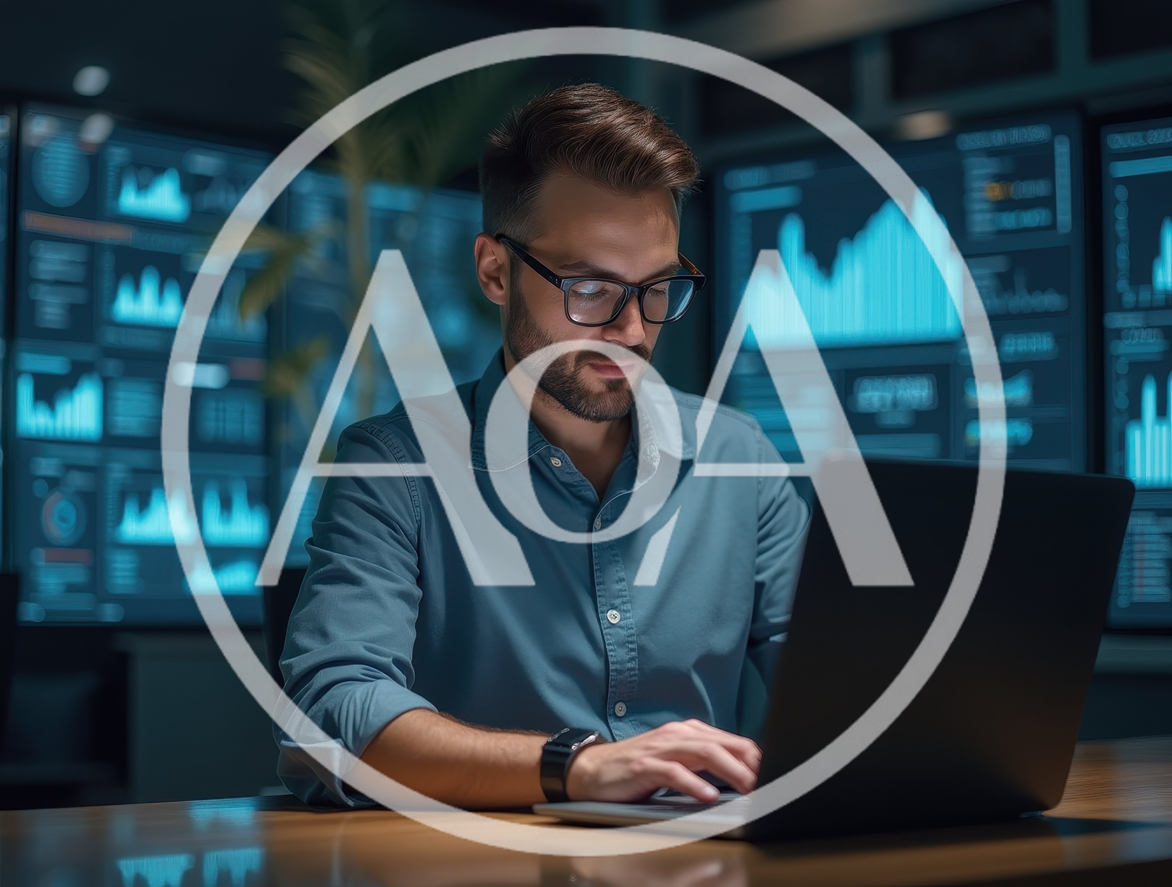 Professional Data Analyst Working On Laptop In Office