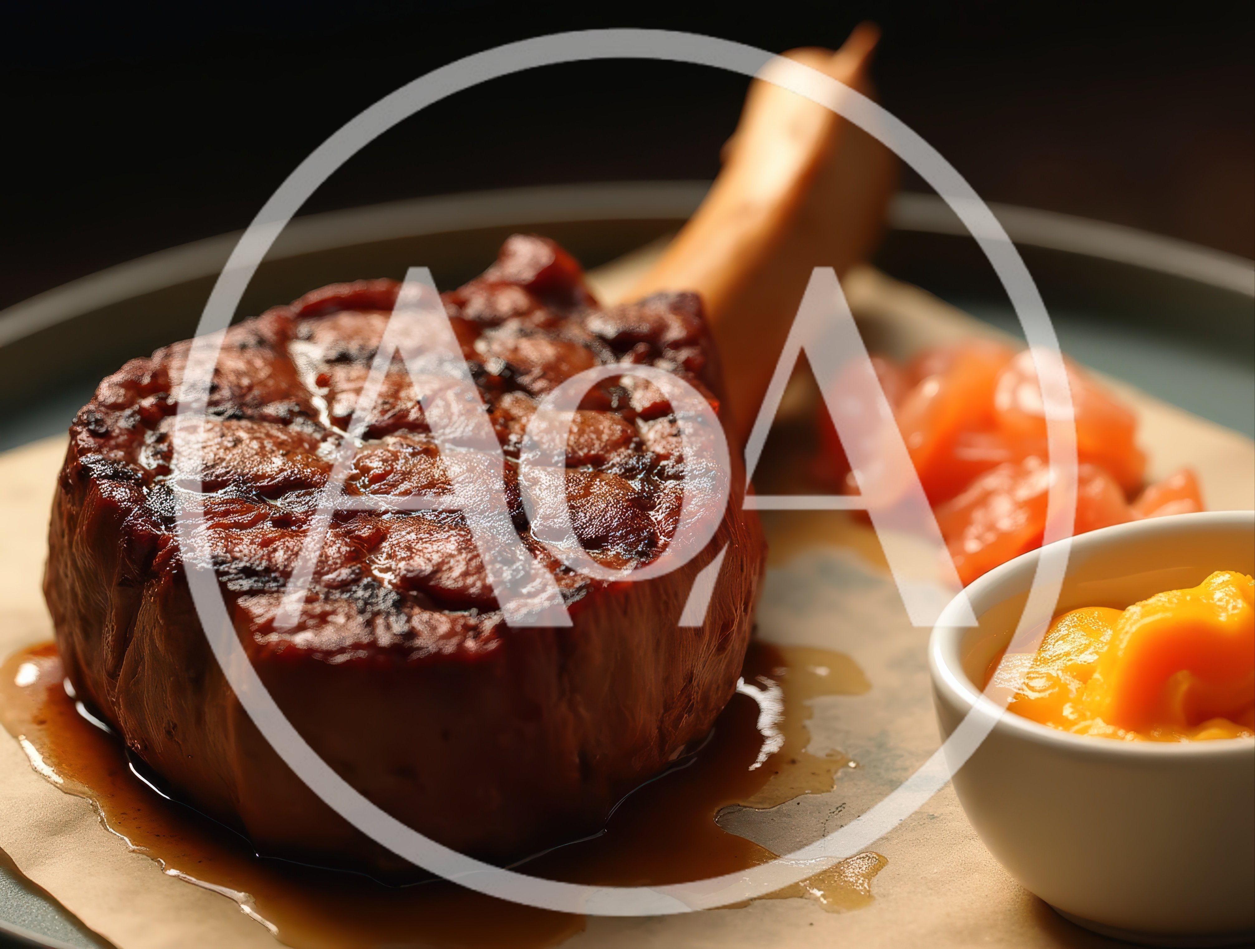 Grilled Tomahawk Steak With Mustard Sauce