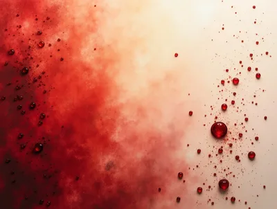 Red Liquid Droplets On A Gradient Background