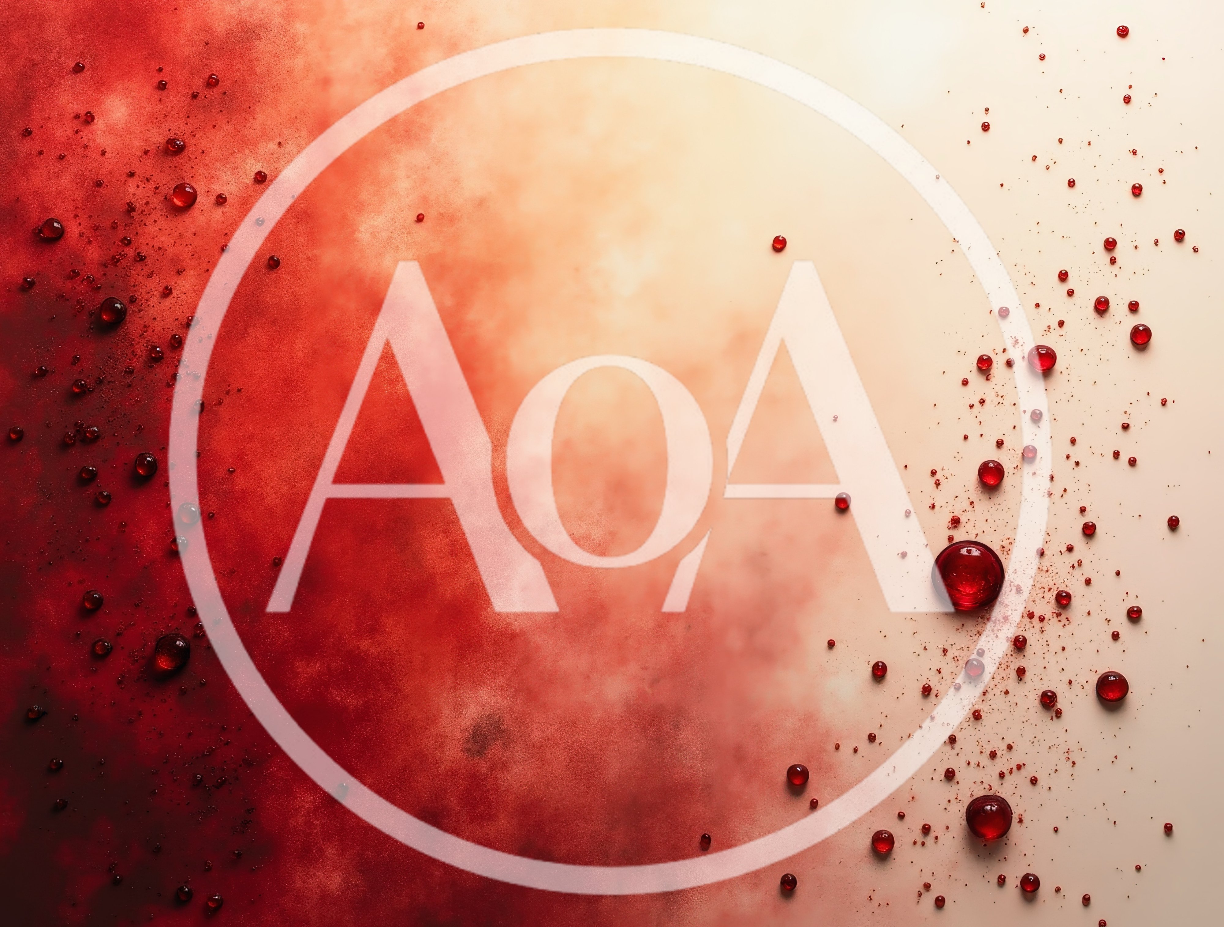 Red Liquid Droplets On A Gradient Background