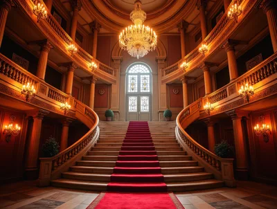 Grand Staircase in a Luxurious Palace Foyer