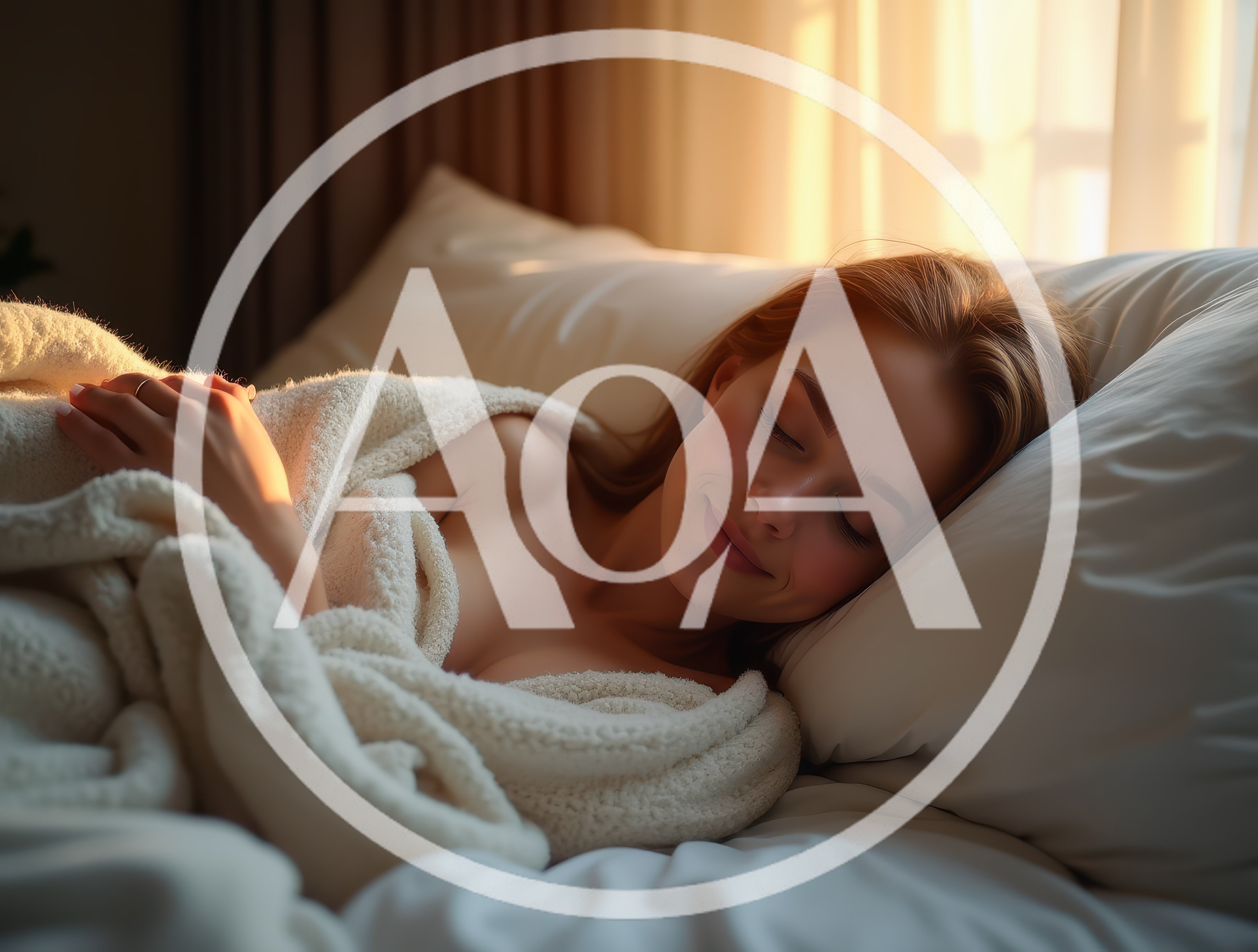 Young Woman Sleeping Peacefully In A Sunlit Bed