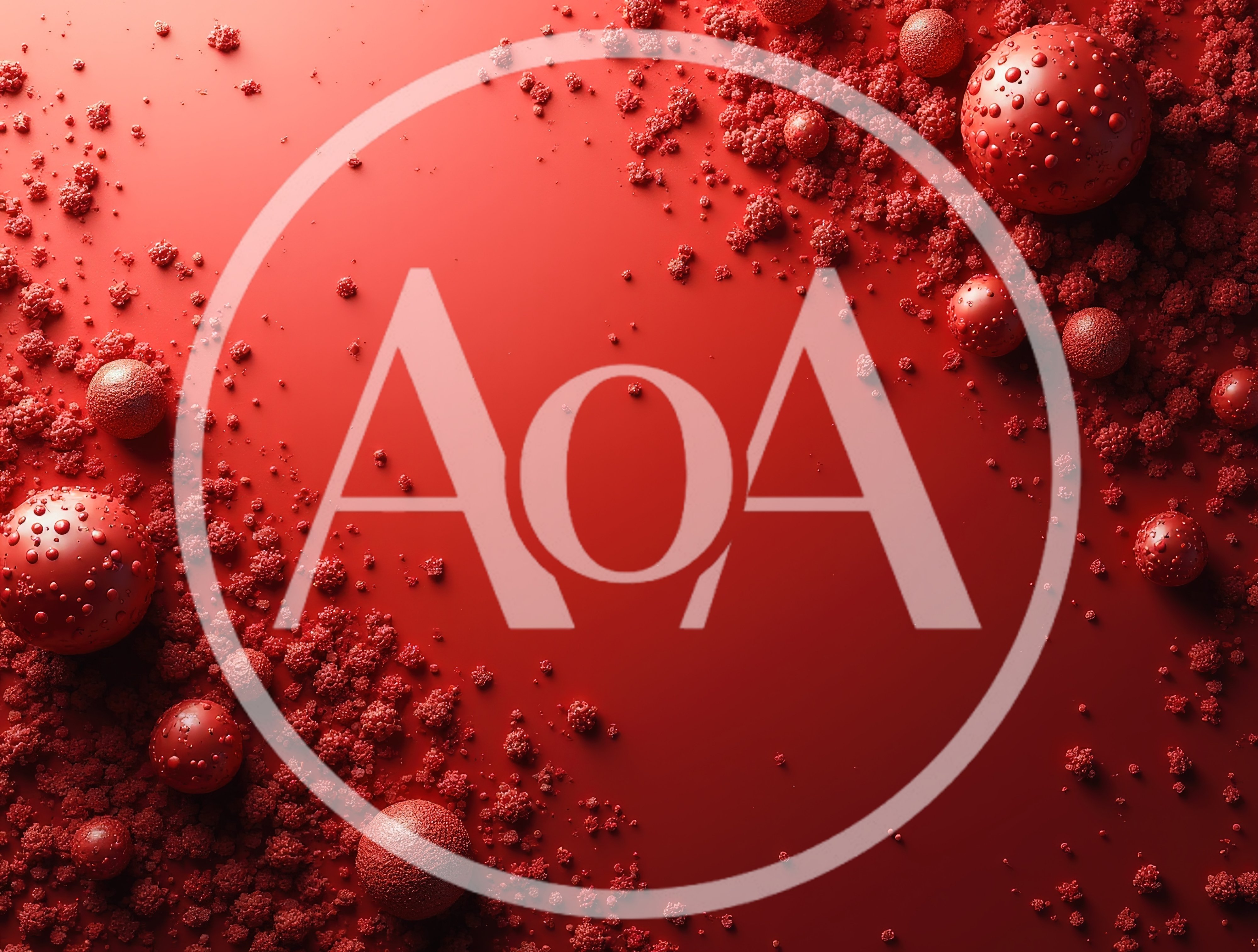 Abstract Red Spheres And Textured Particles Background