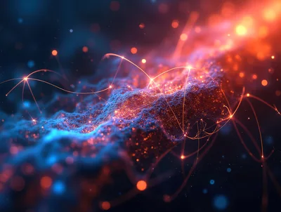 Abstract Digital Neural Network Data Flow Visualization