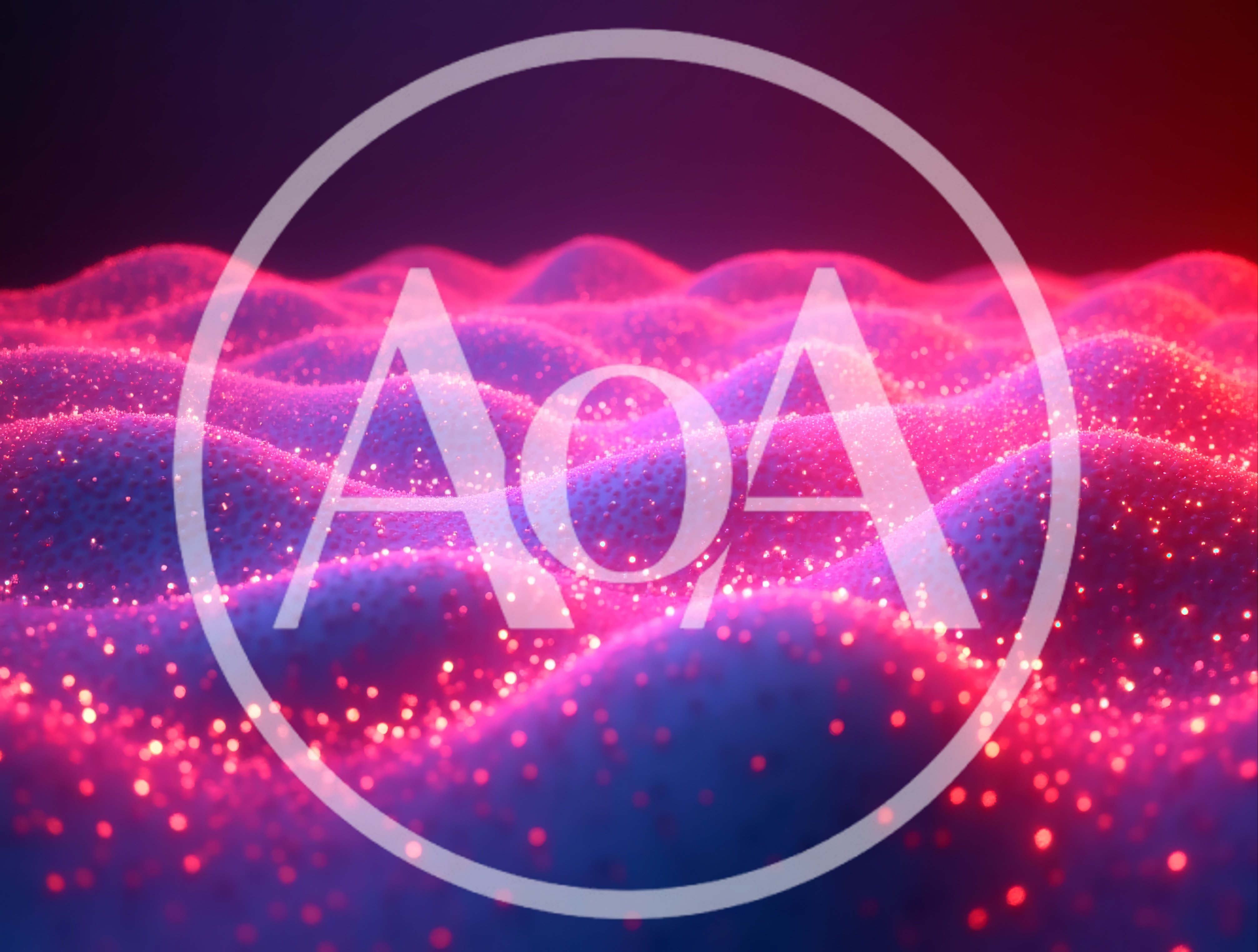 Abstract Glowing Pink And Blue Wavy Landscape