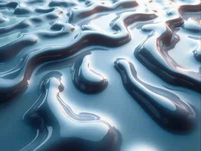 Abstract Liquid Metal Surface With Fluid Ripples