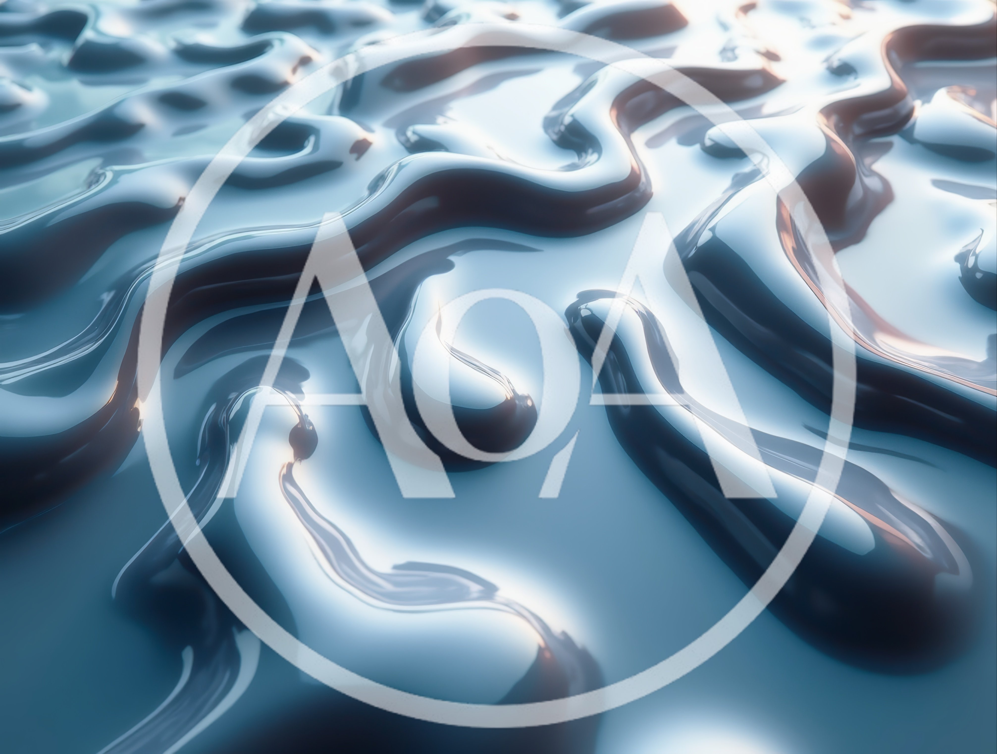 Abstract Liquid Metal Surface With Fluid Ripples