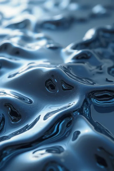 Abstract Liquid Metal Surface With Rippling Waves