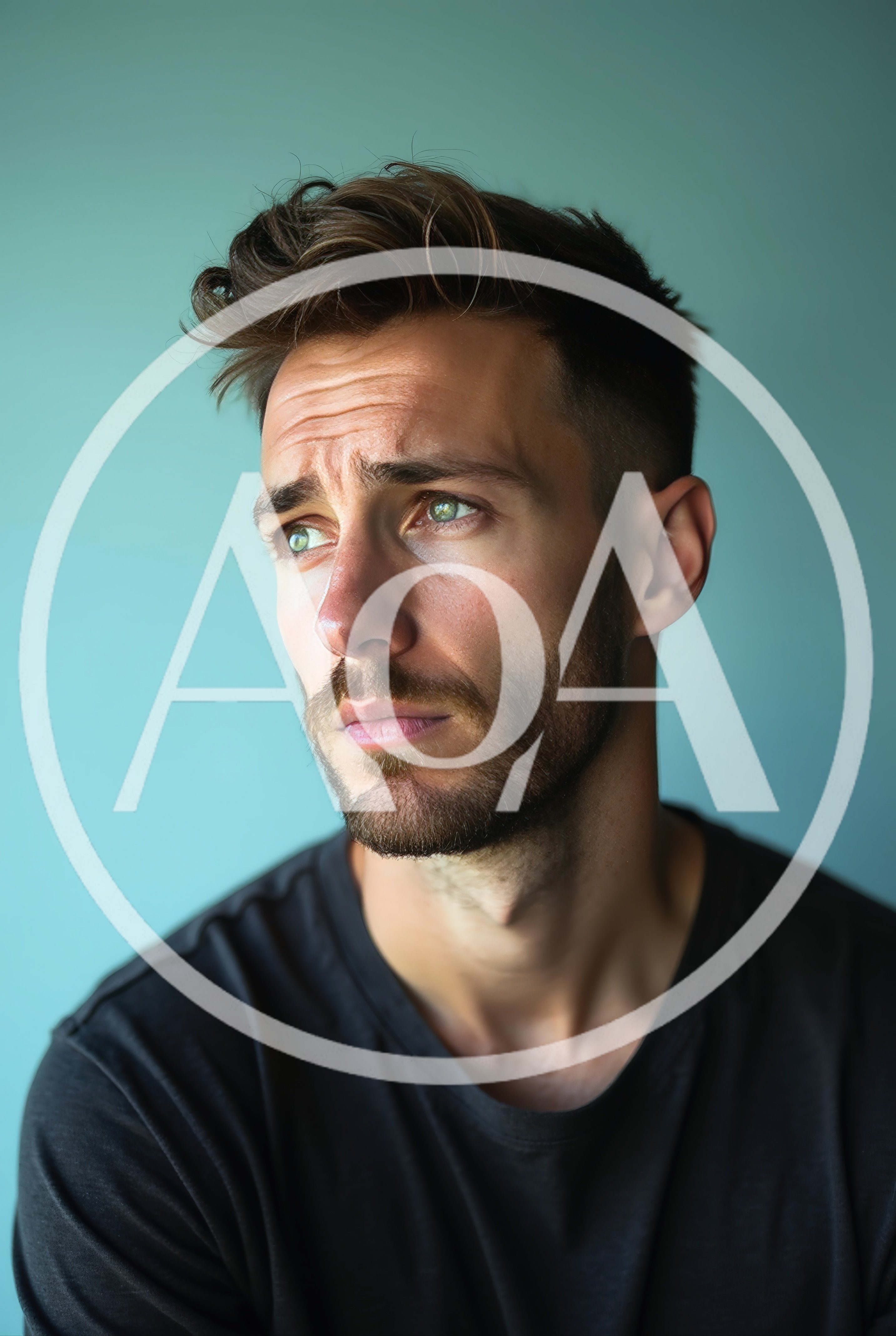 Portrait Of A Thoughtful Man With Stubble