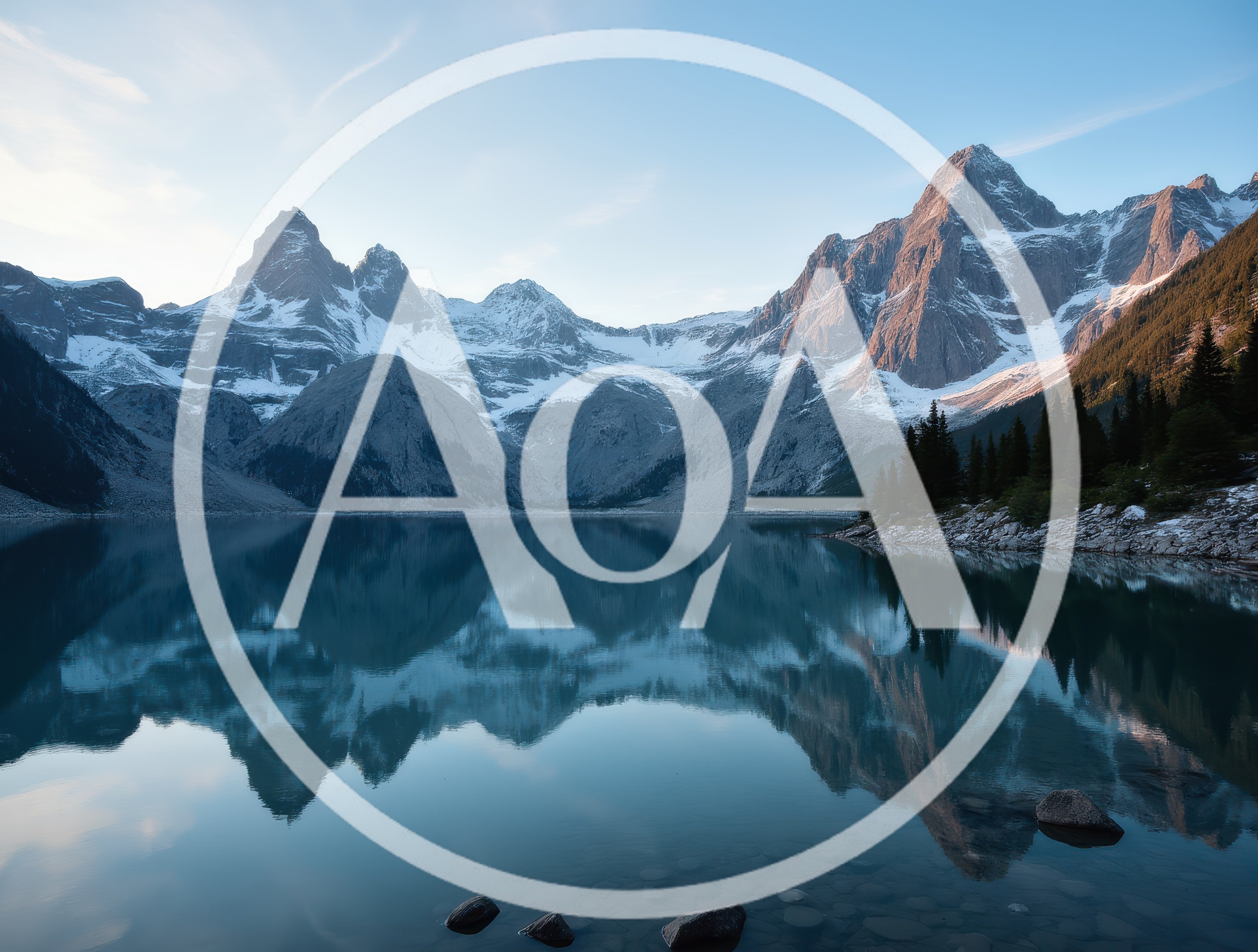 Stunning Reflection Of Snowy Mountains In Calm Alpine Lake