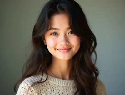 Portrait Of A Smiling Young Asian Woman