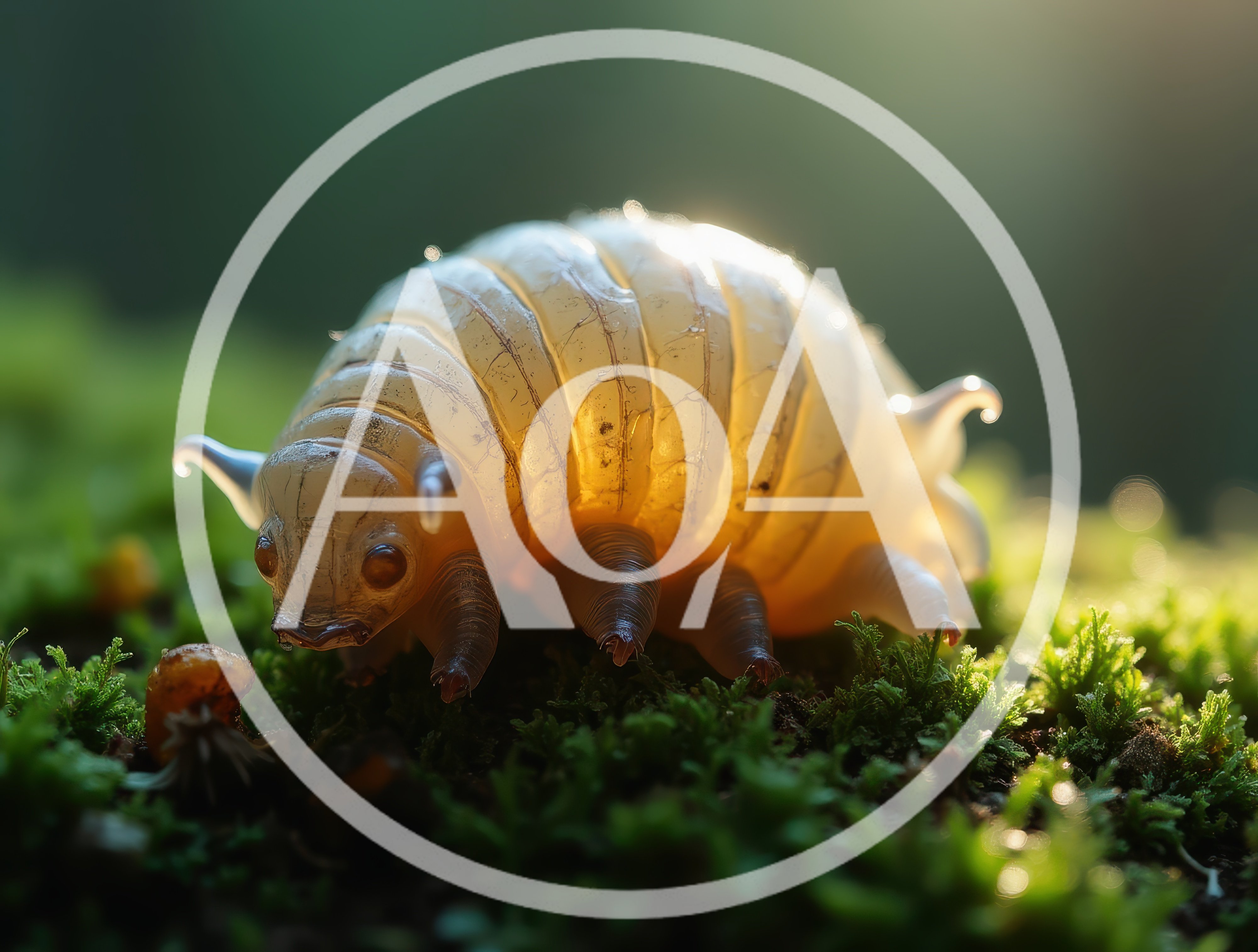Macro Shot Of A Translucent Isopod On Moss