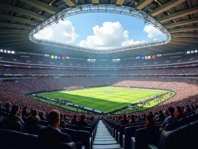 Crowded Stadium During A Professional Soccer Match