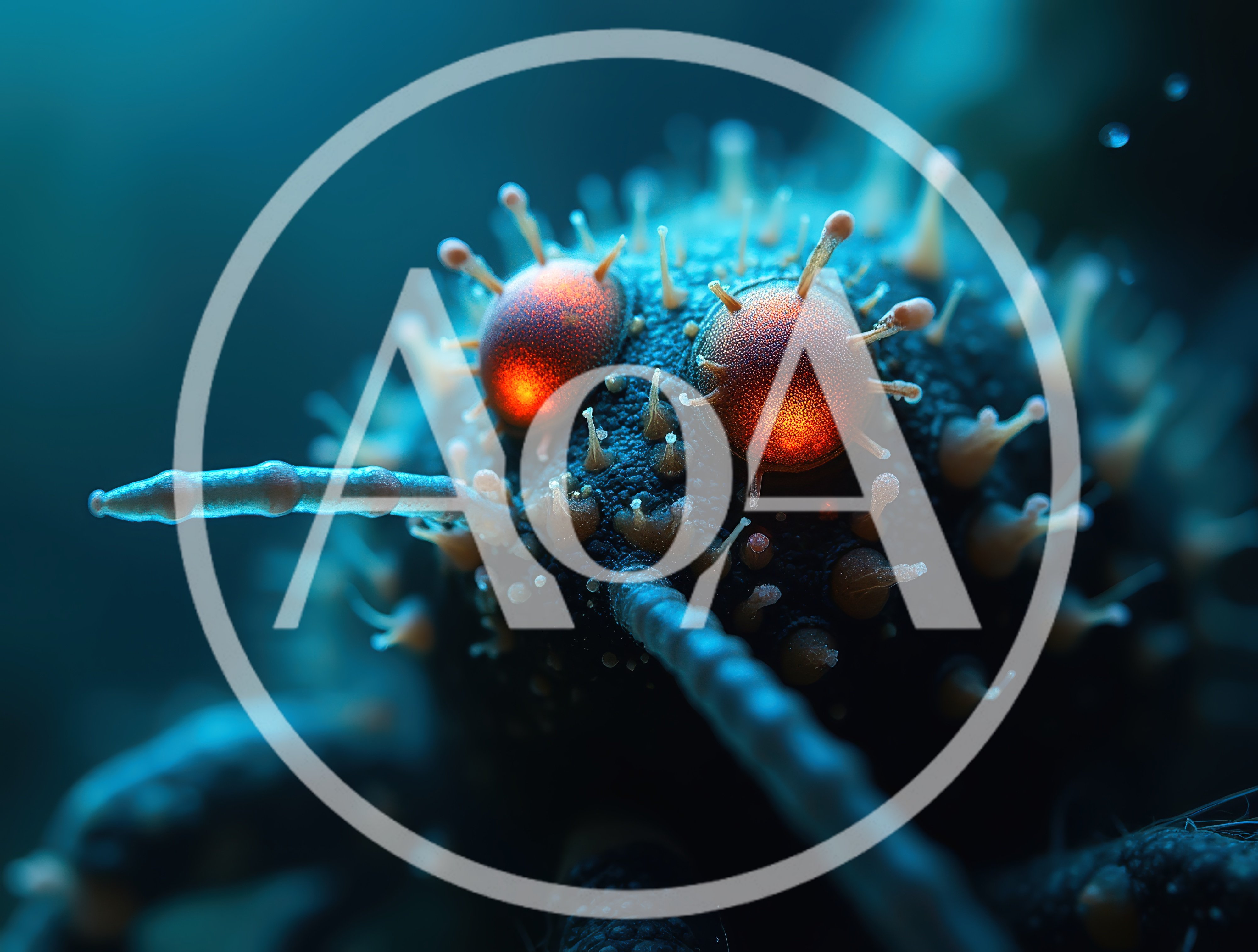 Macro View Of A Bioluminescent Alien Microorganism