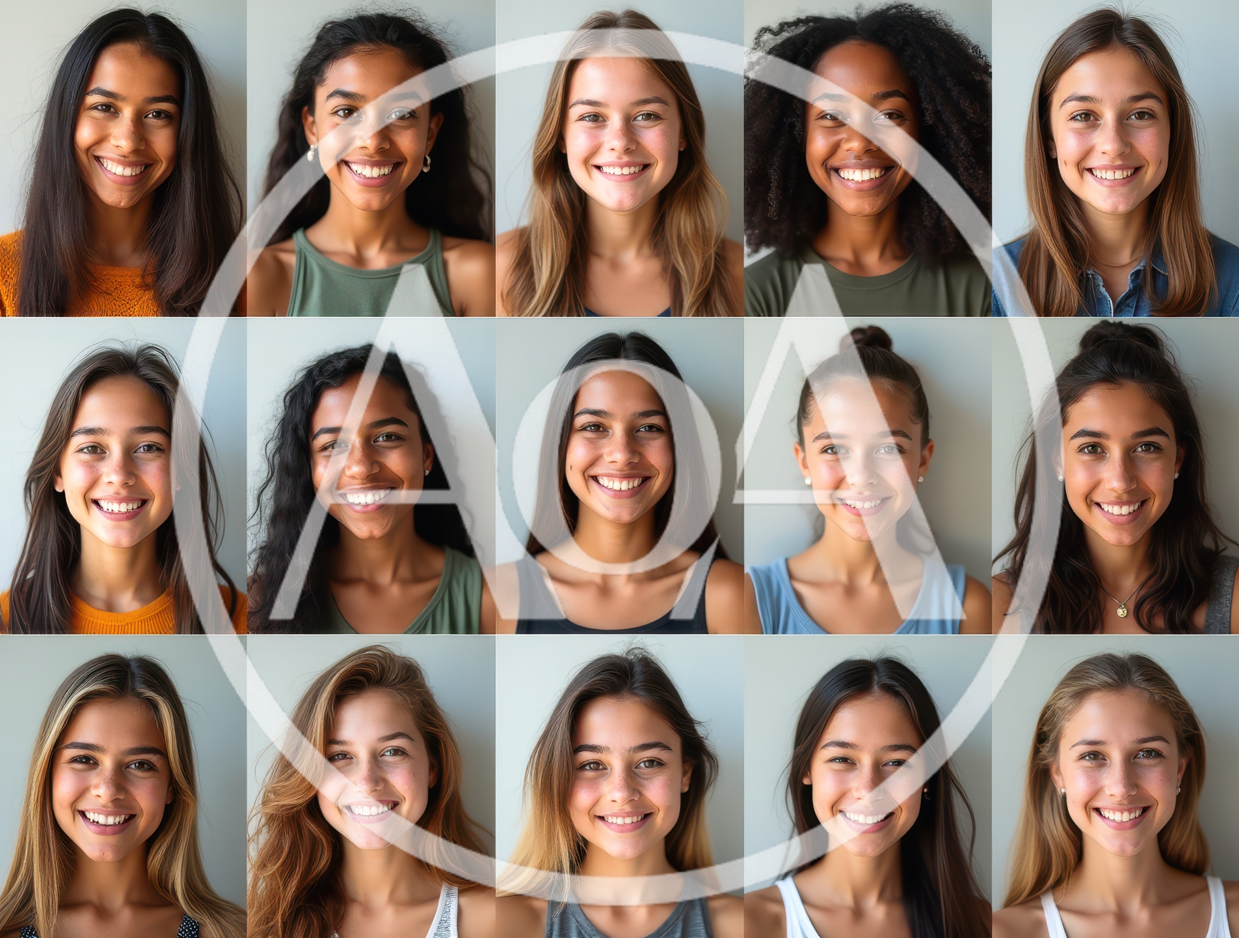Collage Of Diverse Young Women Smiling At Camera