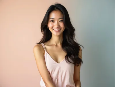 Portrait Of A Smiling Young Asian Woman