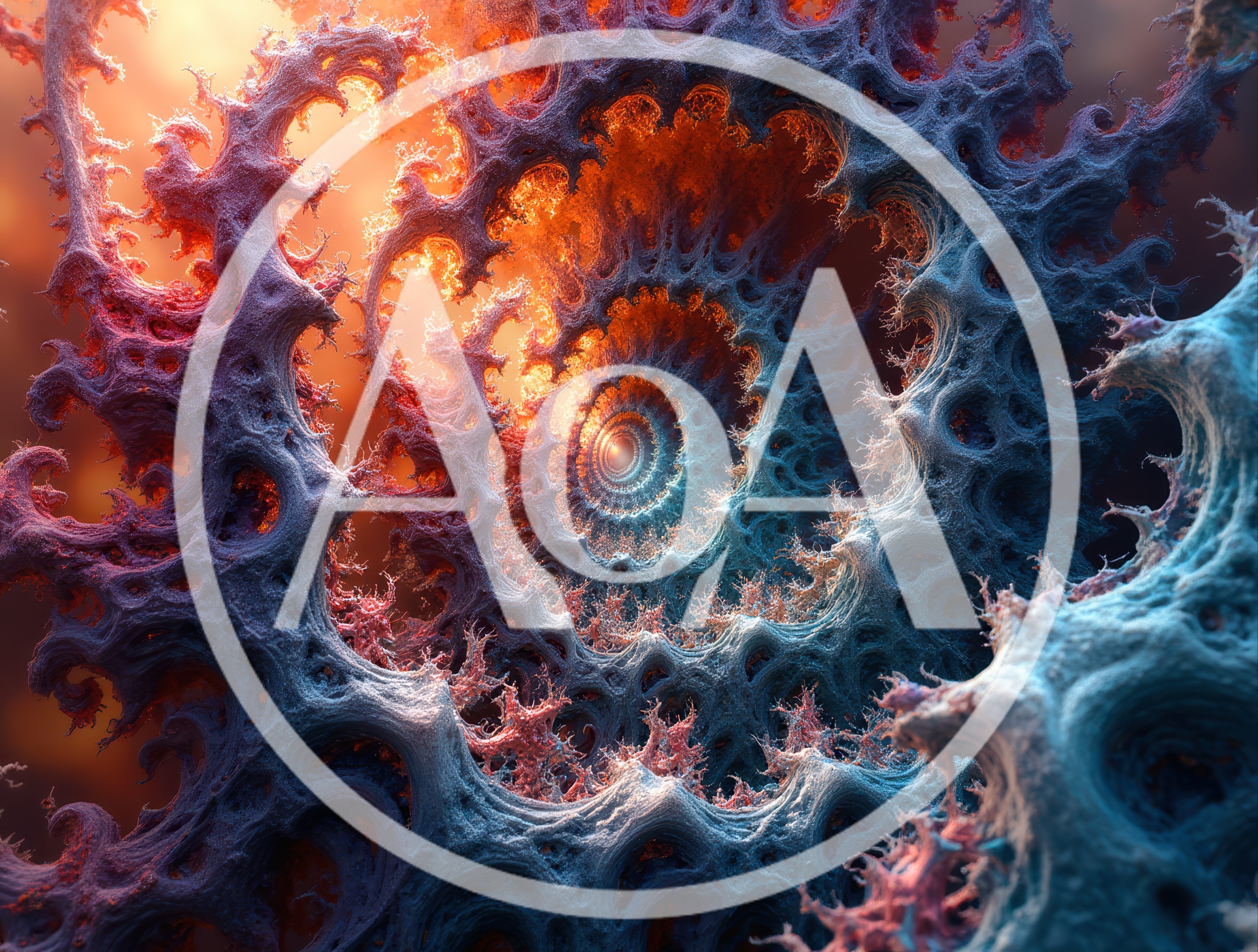 Abstract Fractal Spiral With Glowing Nebula Colors