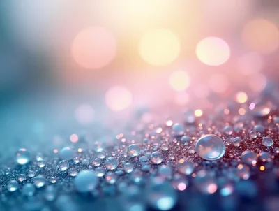 Macro View Of Water Droplets On Textured Surface