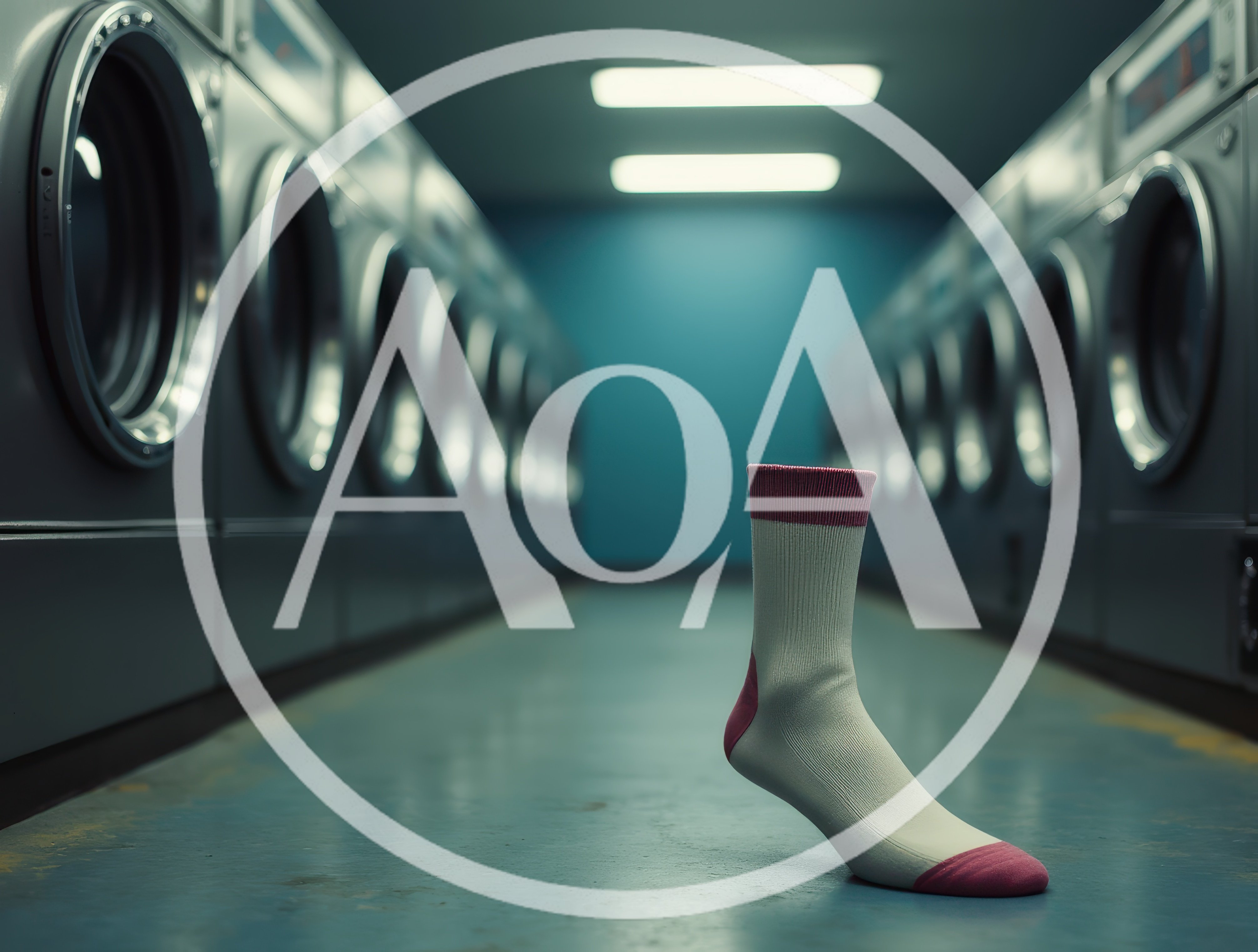 Single Sock Standing Alone In A Laundromat