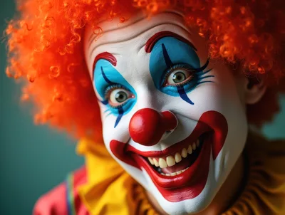 Close Up Portrait Of A Smiling Clown