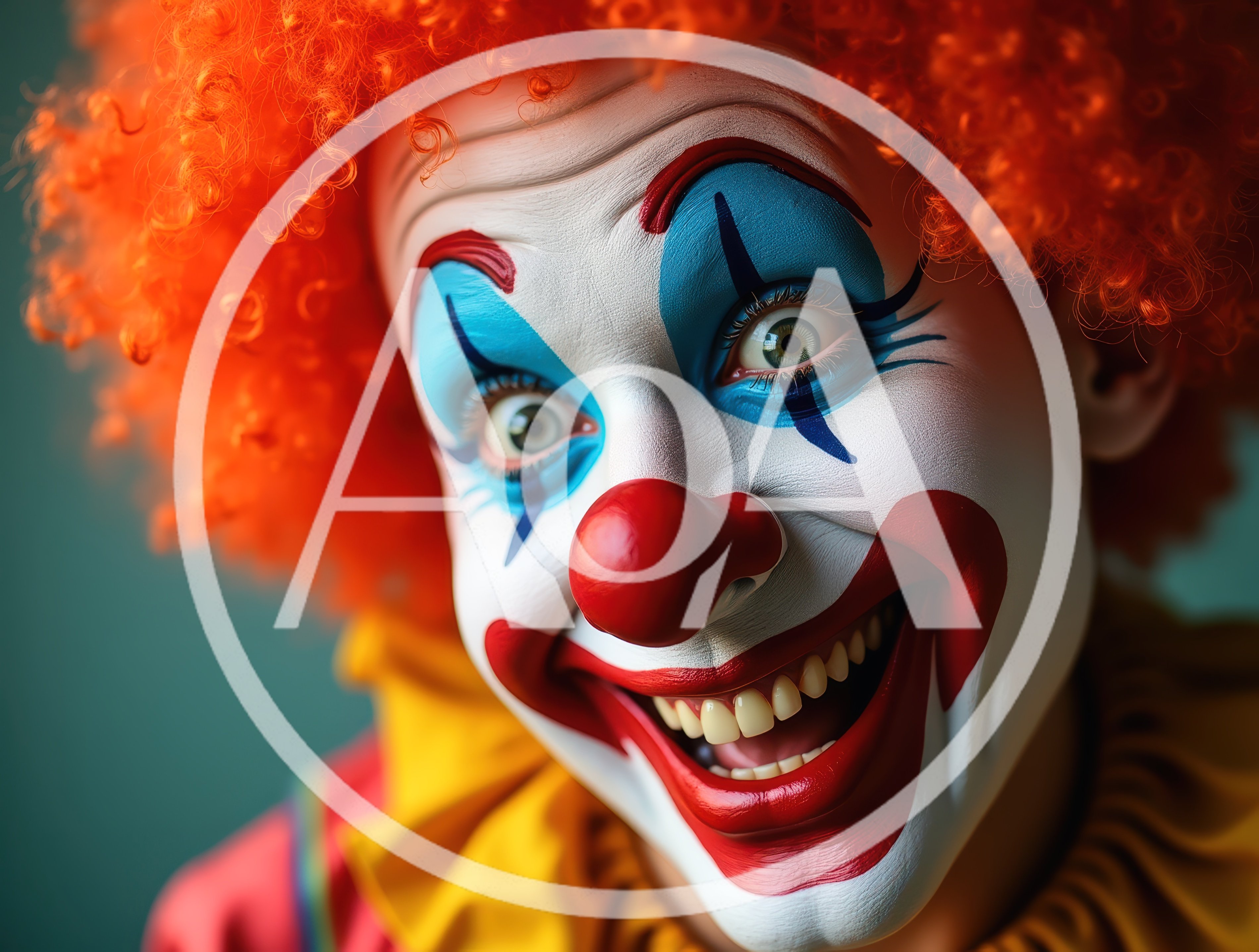 Close Up Portrait Of A Smiling Clown