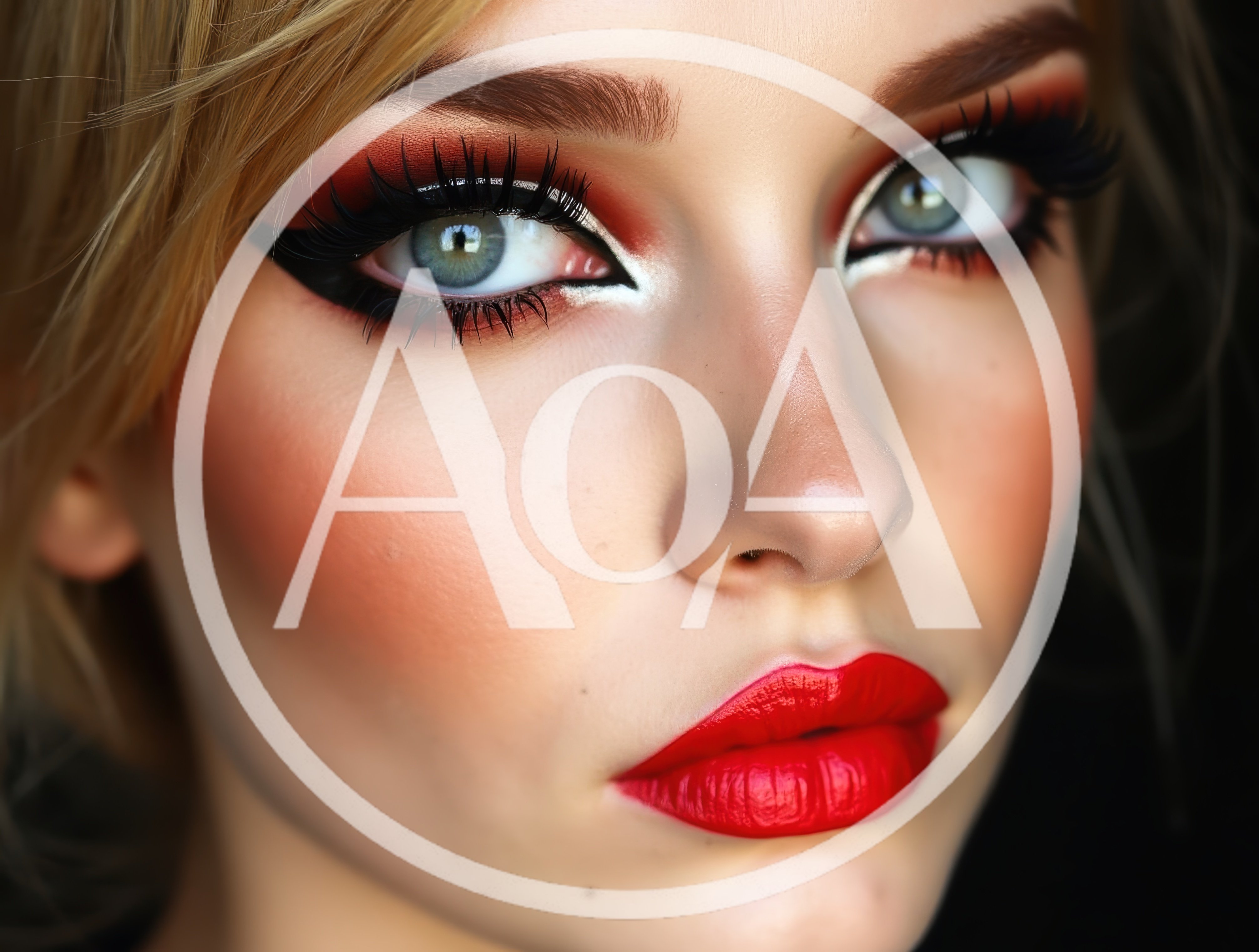 Close Up Portrait Of A Woman With Dramatic Makeup