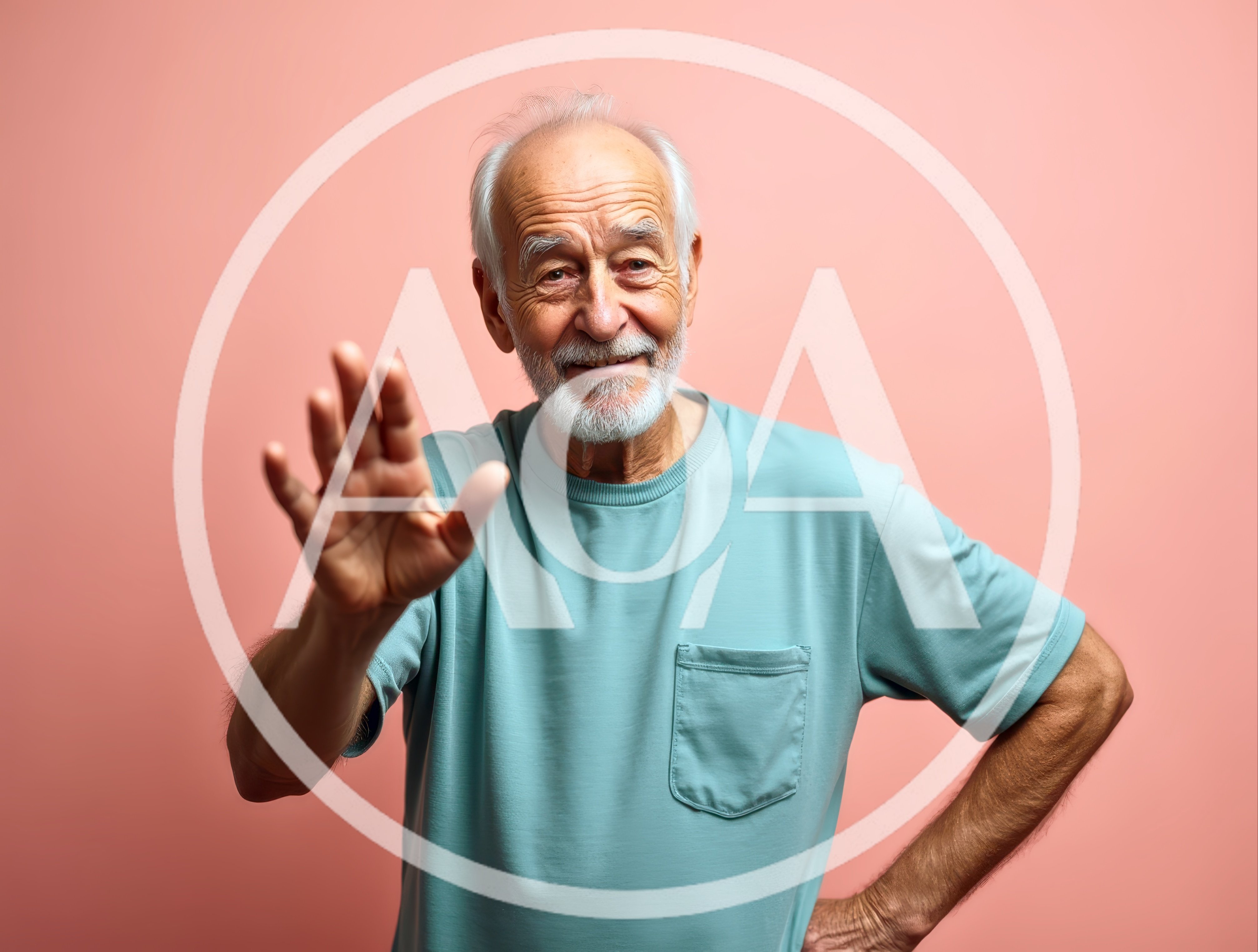 Smiling Senior Man Waving Hello